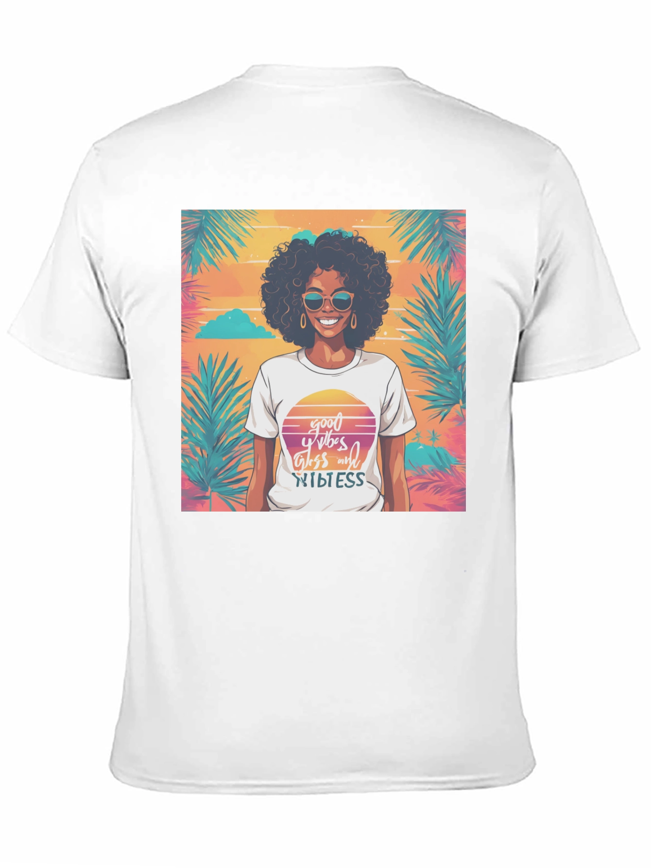 Retro Vibes Graphic Tee - Black