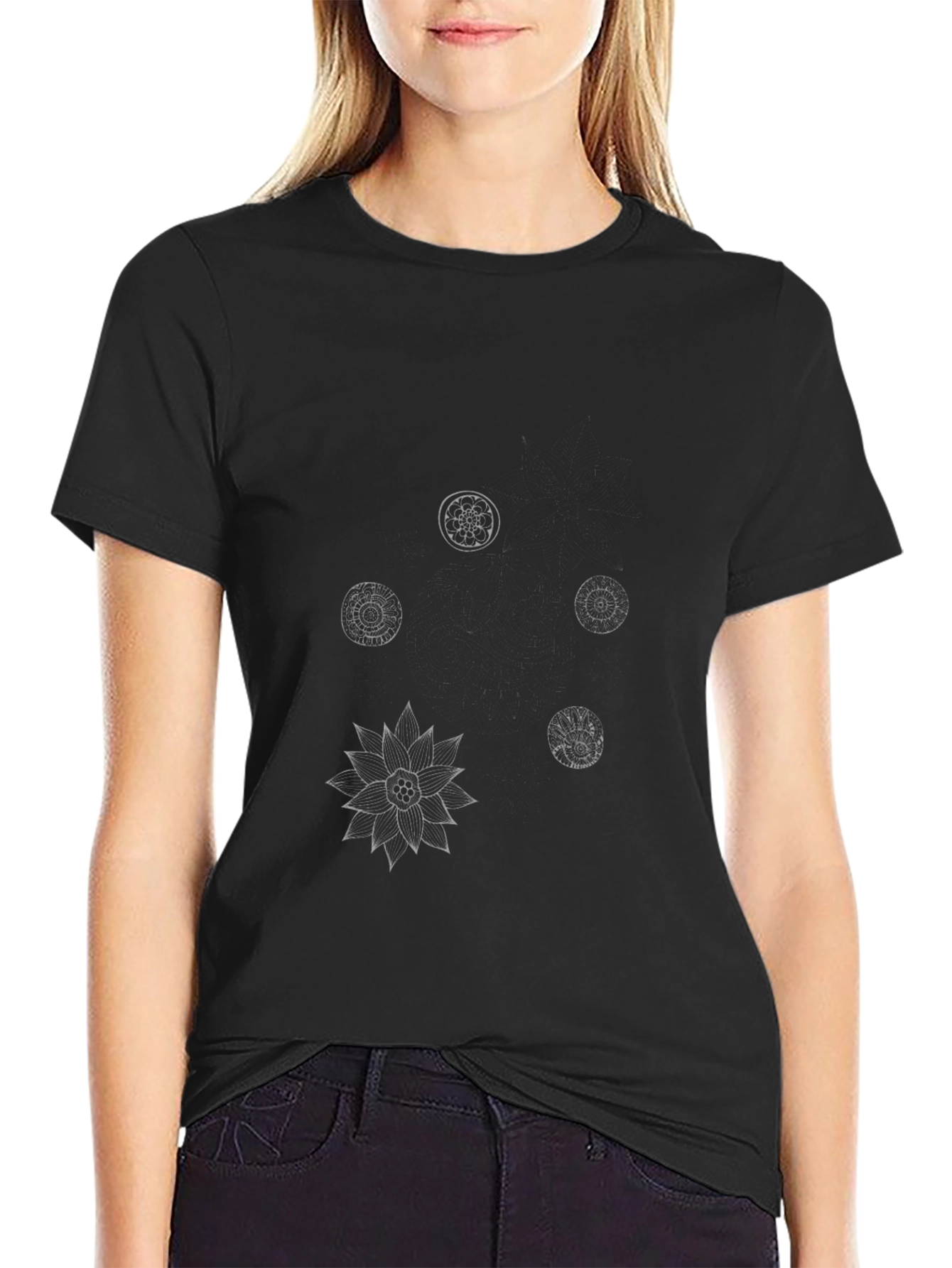 Geometric Print Black T-Shirt