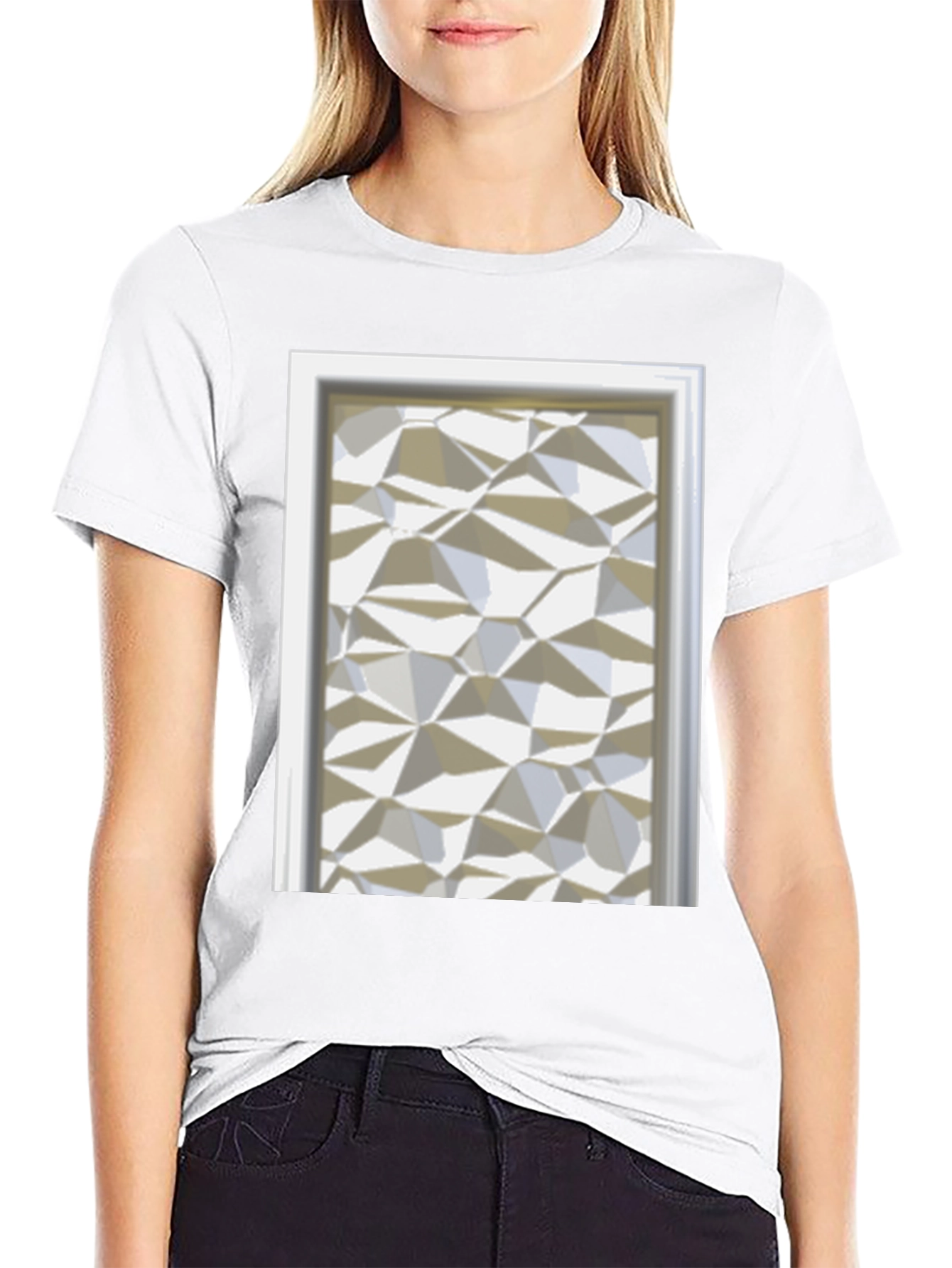 Geometric Faceted Pattern T-Shirt
