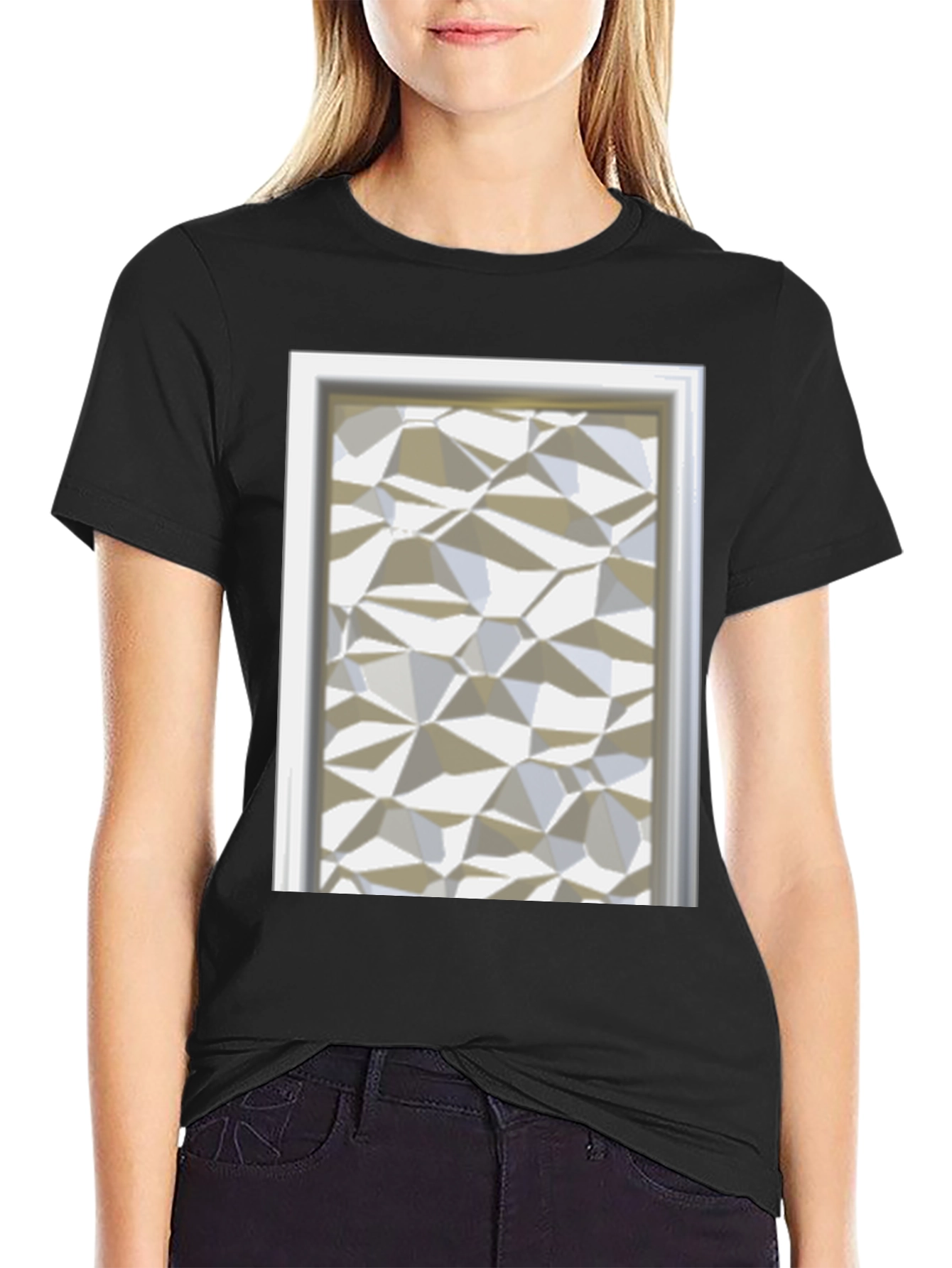 Geometric Faceted Pattern T-Shirt