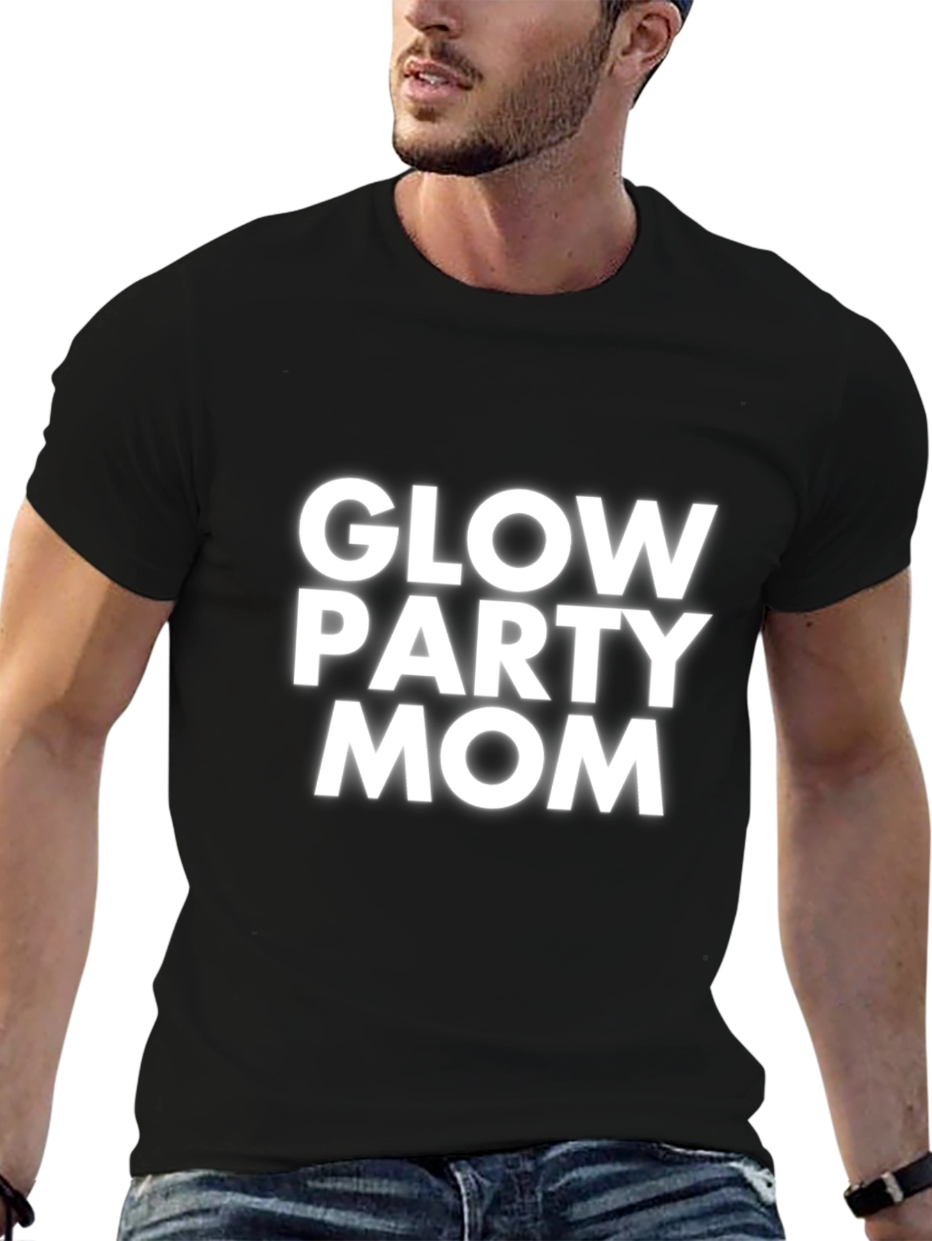 Glow Party Mom Black T-Shirt