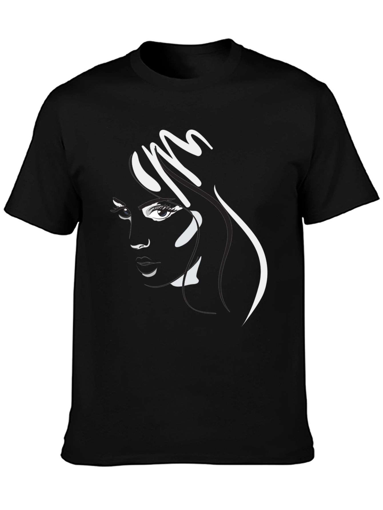 Abstract Woman Tee - Black Graphic T-Shirt