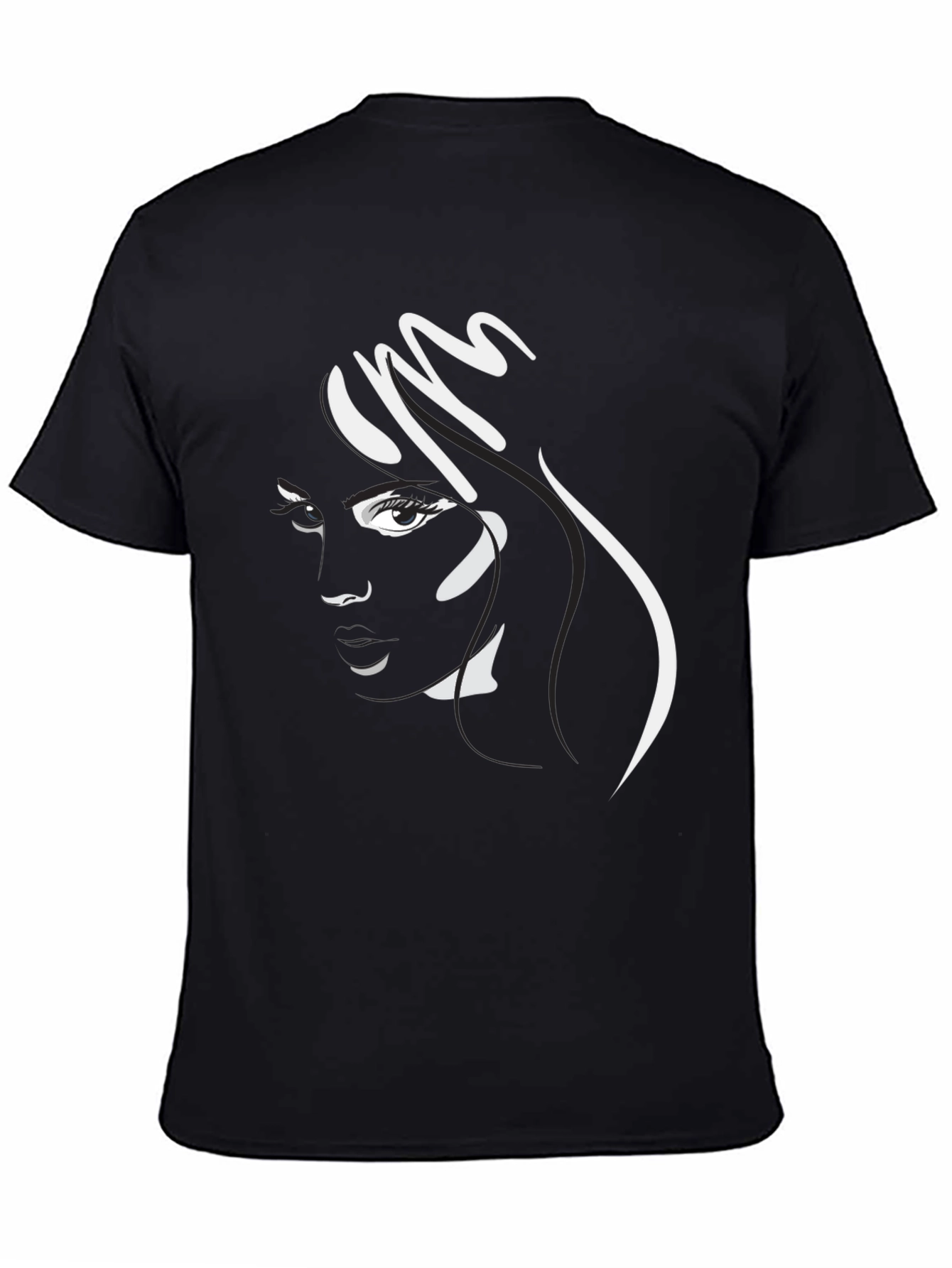 Abstract Woman Tee - Black Graphic T-Shirt
