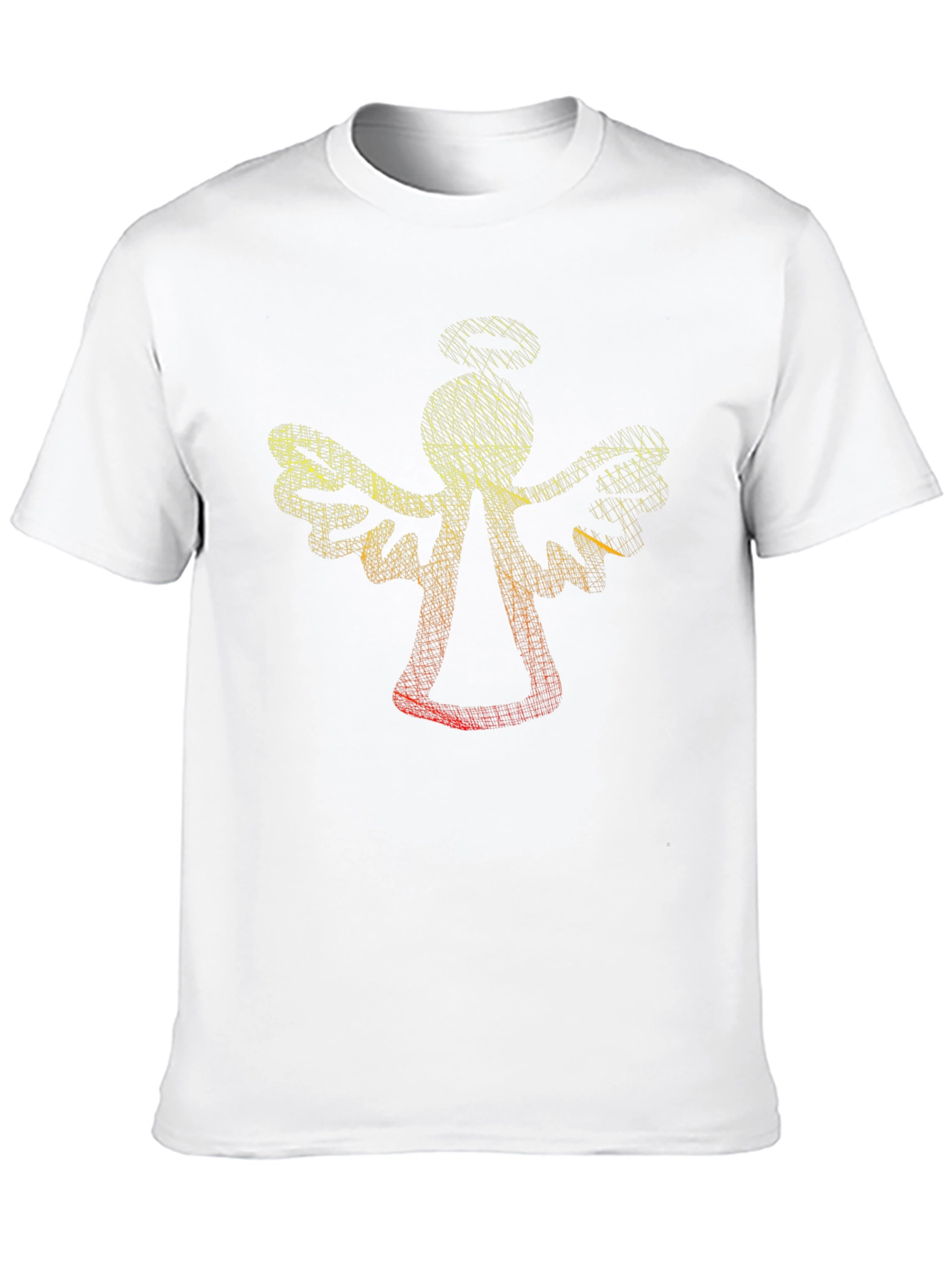 Abstract Angel Graphic Tee - Black Cotton T-Shirt