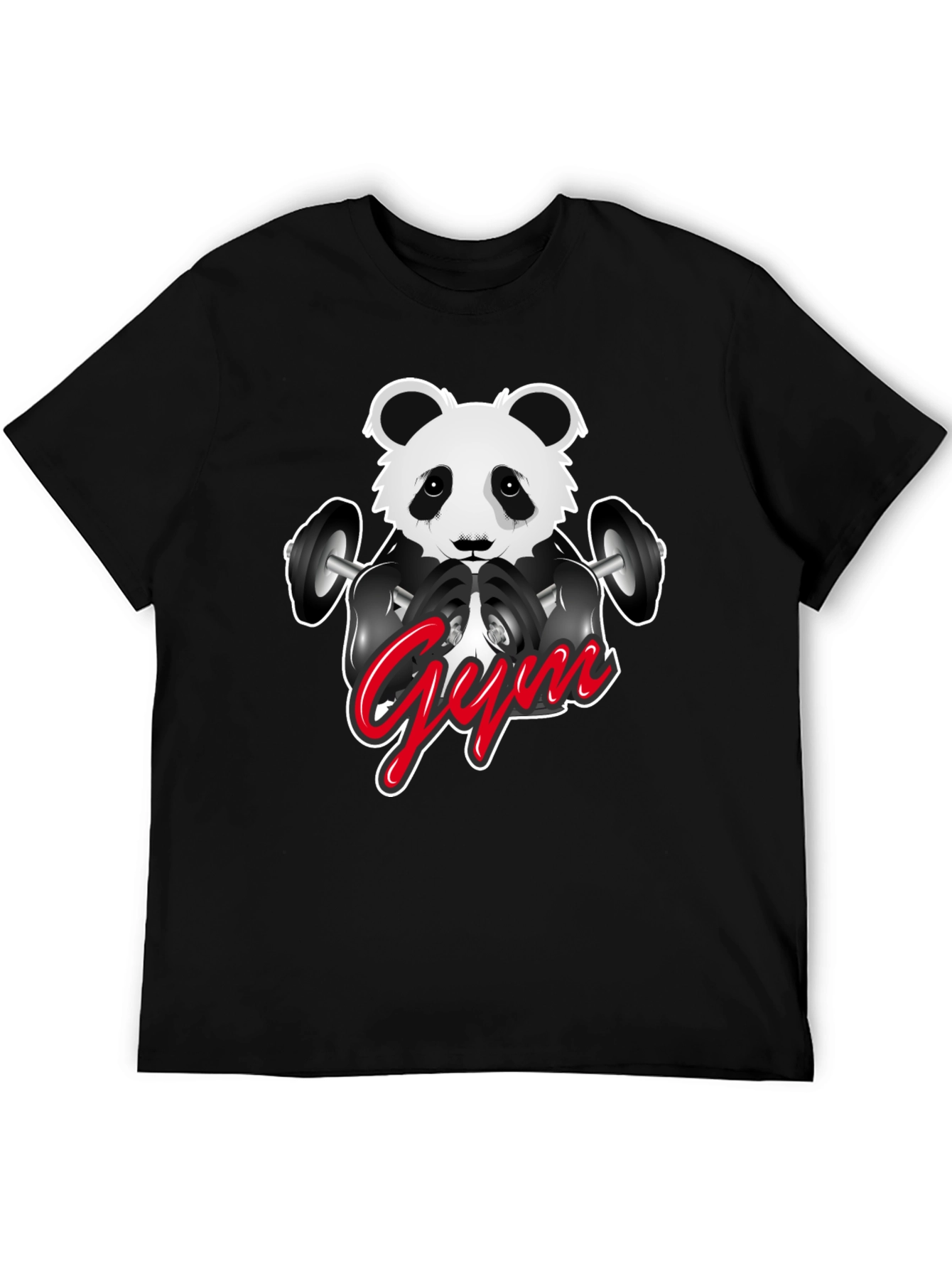 Gym Panda Graphic T-Shirt - Black