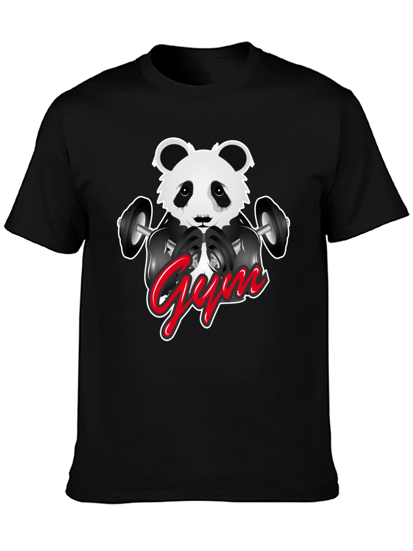 Gym Panda Graphic T-Shirt - Black