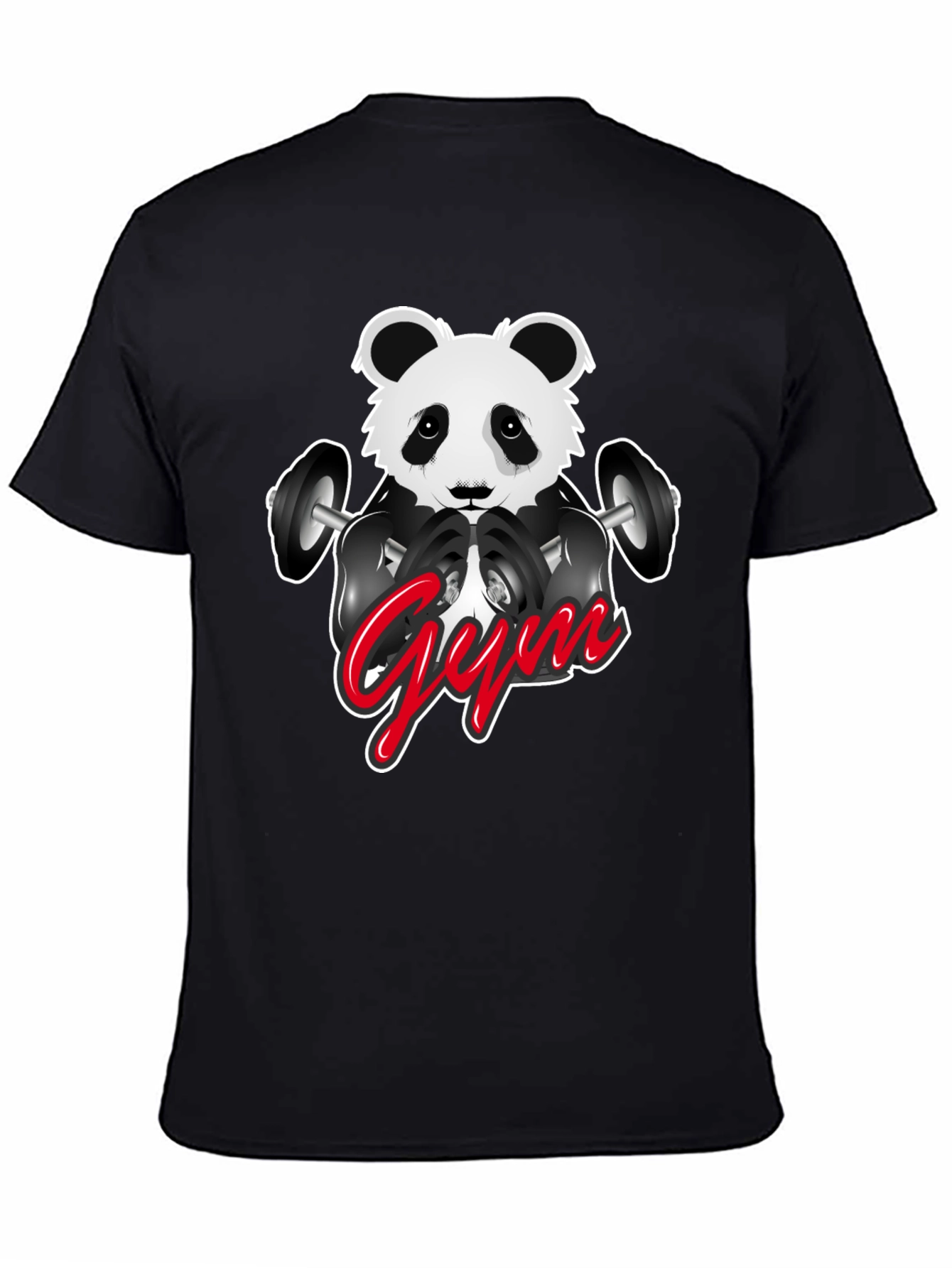 Gym Panda Graphic T-Shirt - Black
