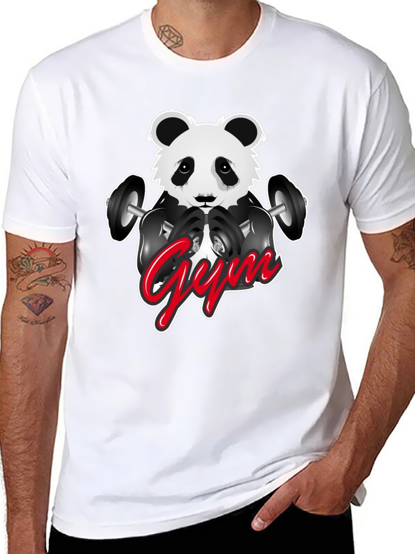 Gym Panda Graphic T-Shirt - Black