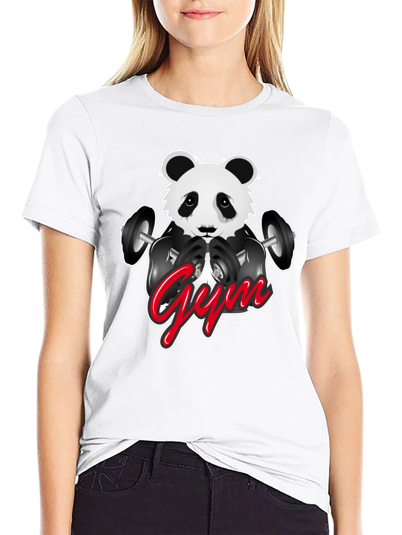 Gym Panda Graphic T-Shirt - Black