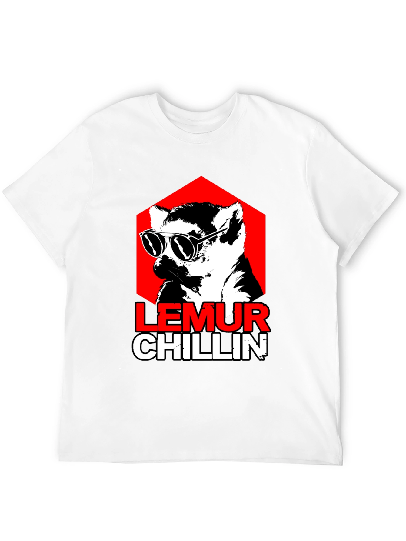 Lemur Chillin Graphic Tee - Cool Animal Print