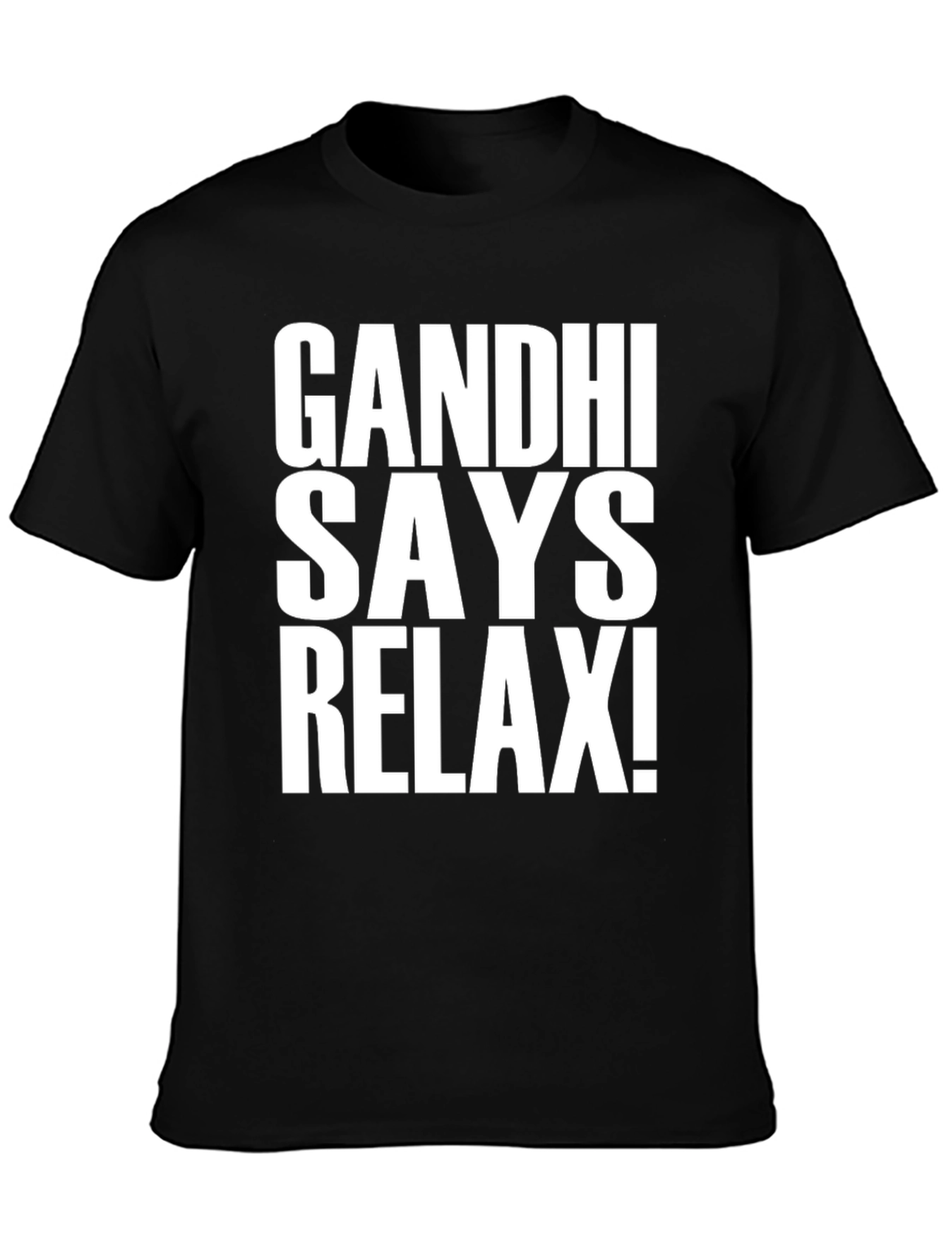 Gandhi Says Relax! Black Graphic T-Shirt