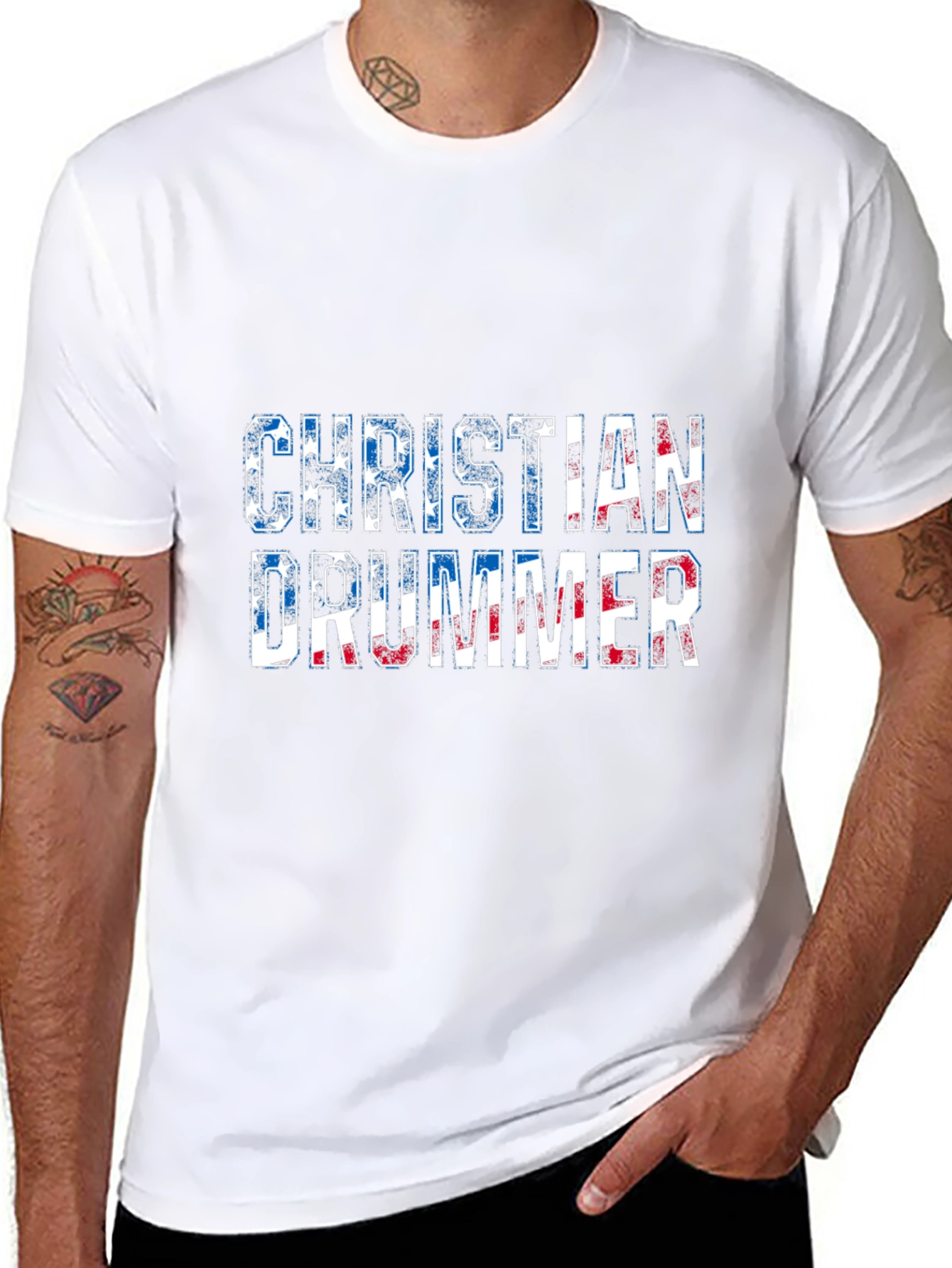 Christian Drummer Graphic T-Shirt