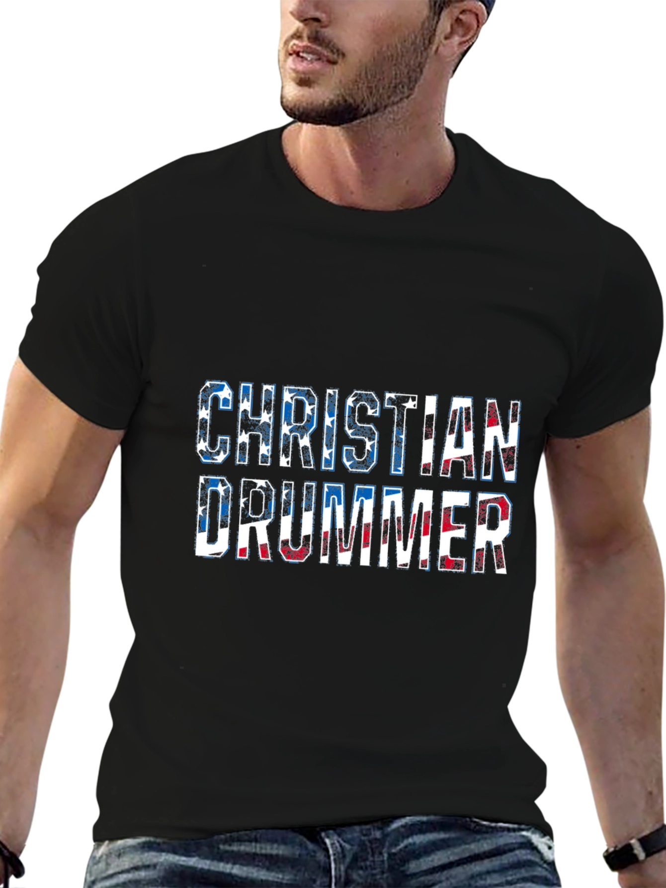 Christian Drummer Graphic T-Shirt