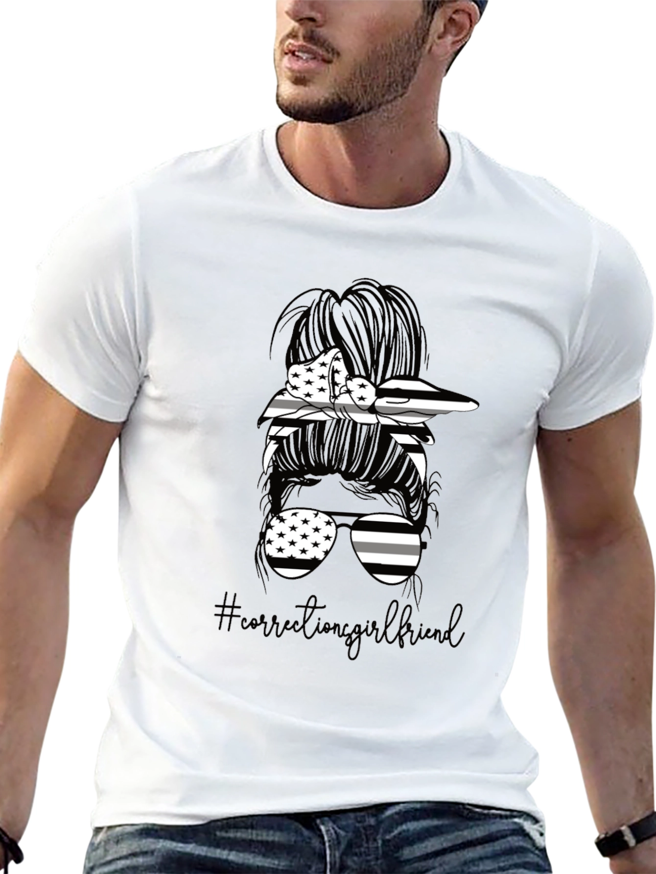 Correction Girlfriend Messy Bun T-Shirt