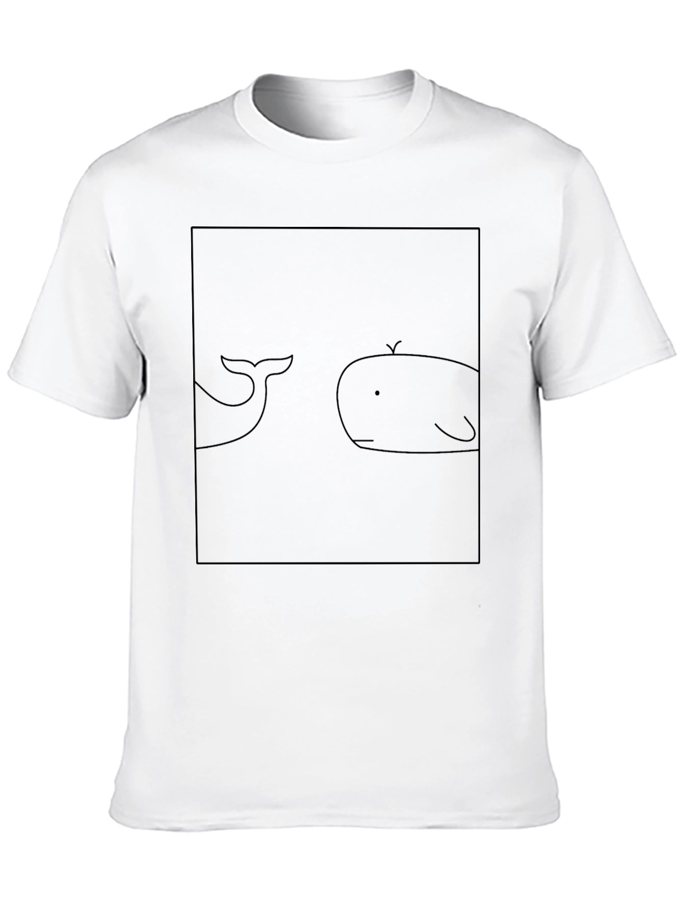 Whale Graphic Tee - Black Cotton T-Shirt