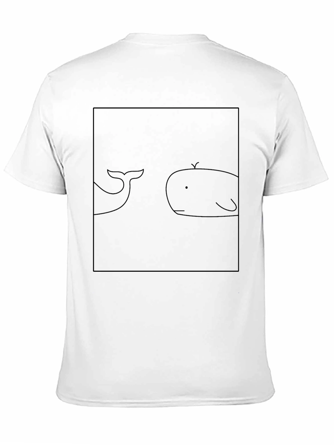 Whale Graphic Tee - Black Cotton T-Shirt