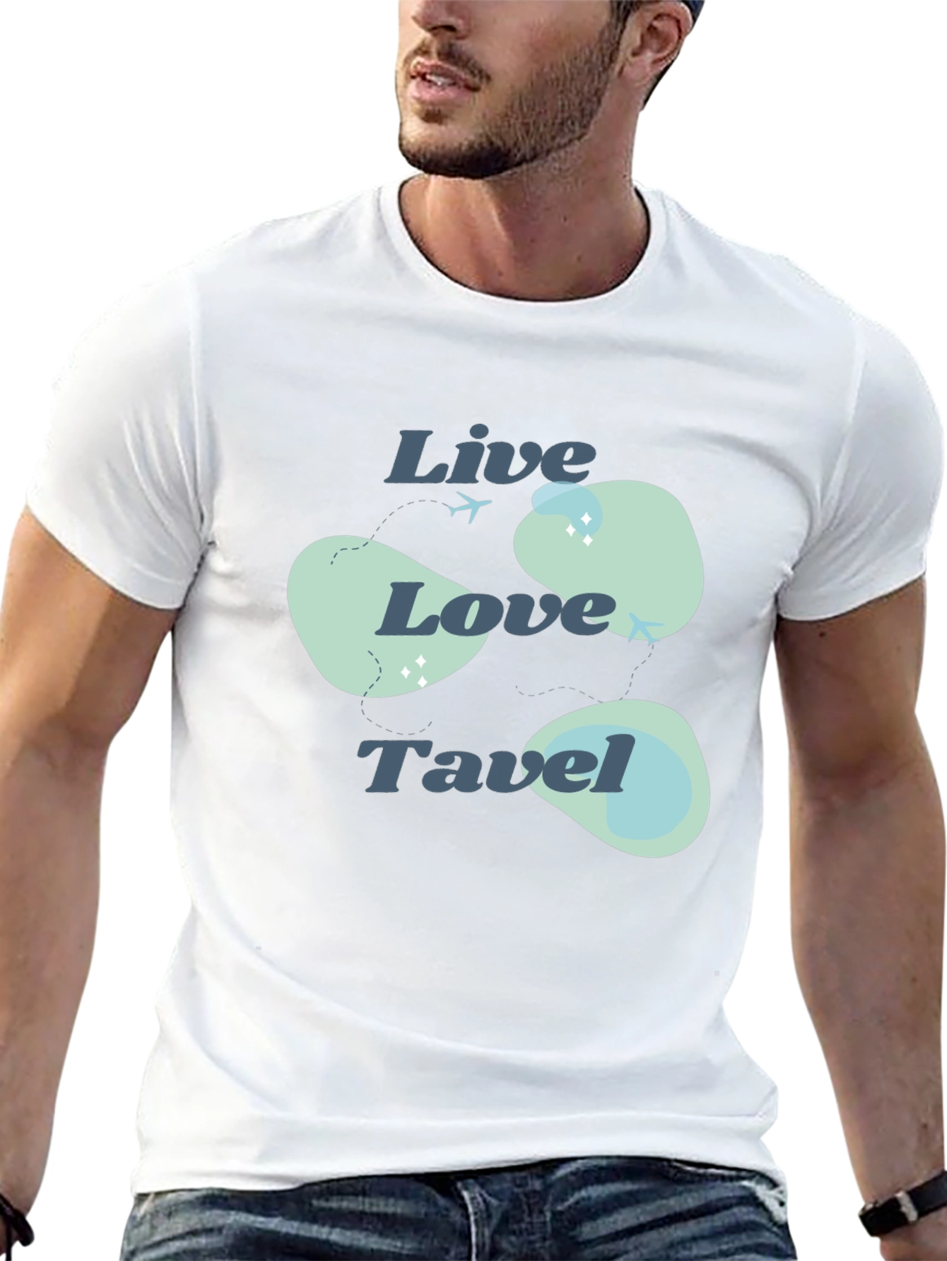 Live Love Travel Black Cotton Tee