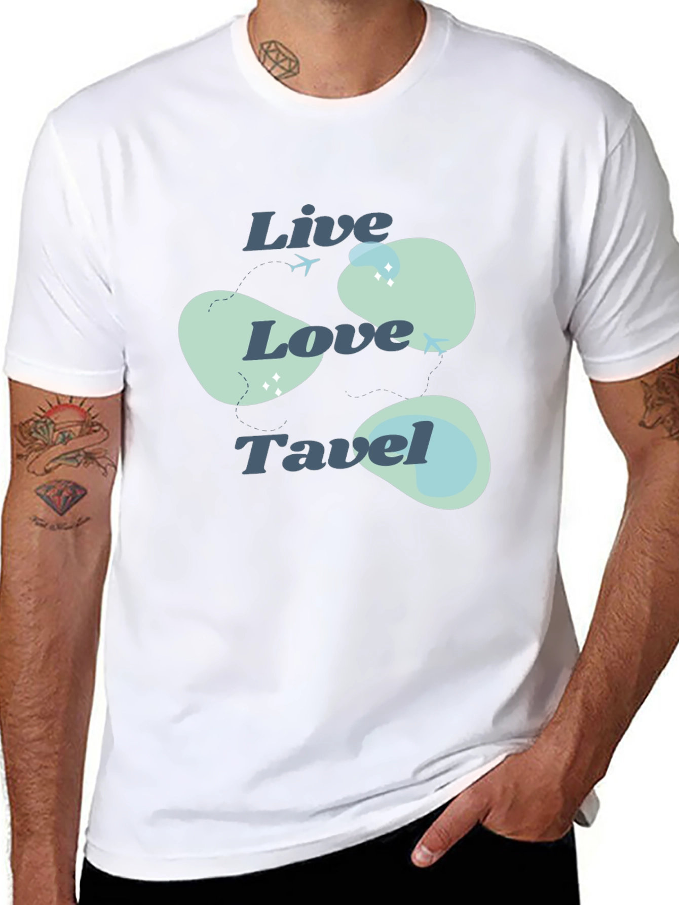 Live Love Travel Black Cotton Tee