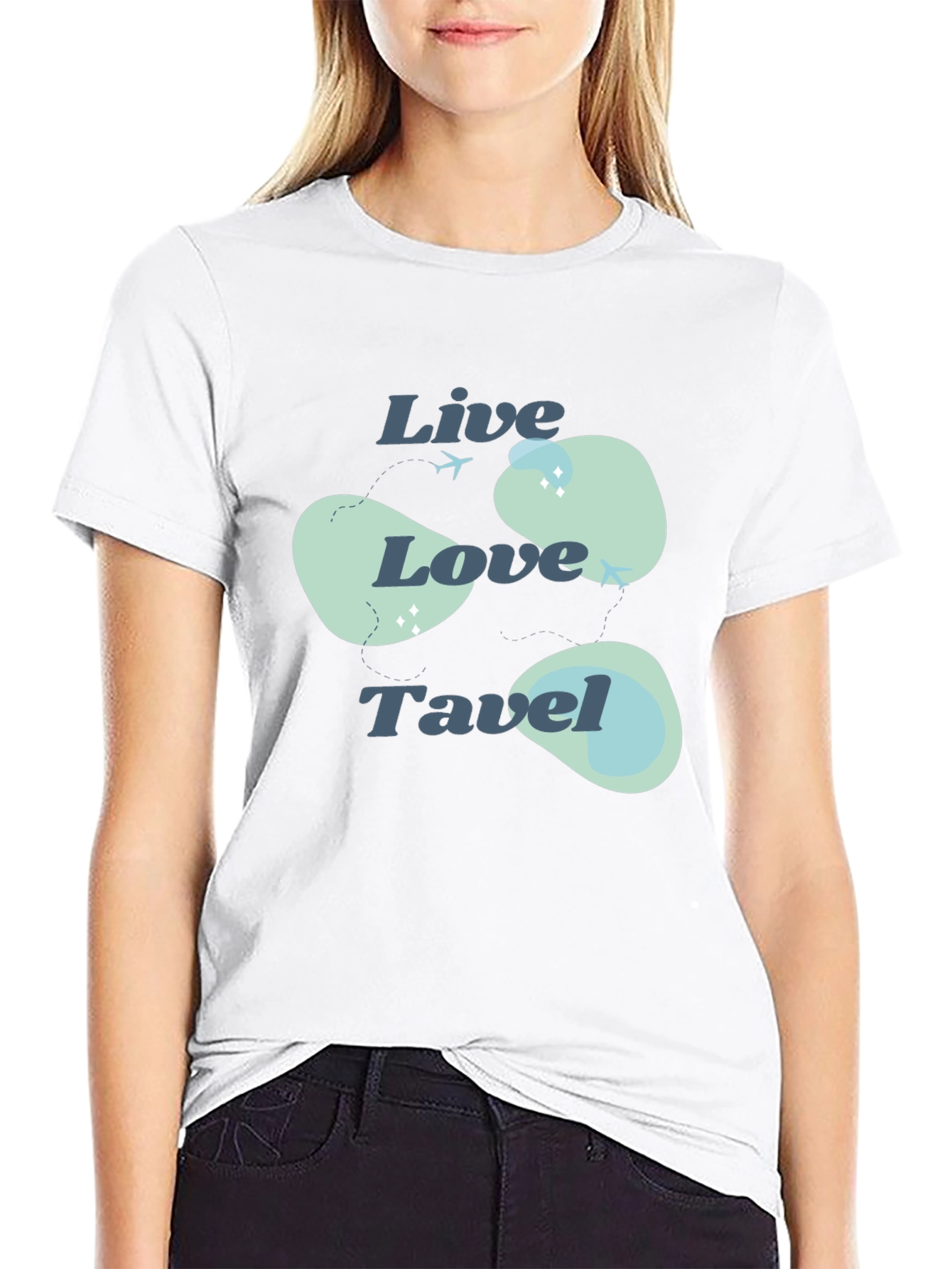 Live Love Travel Black Cotton Tee