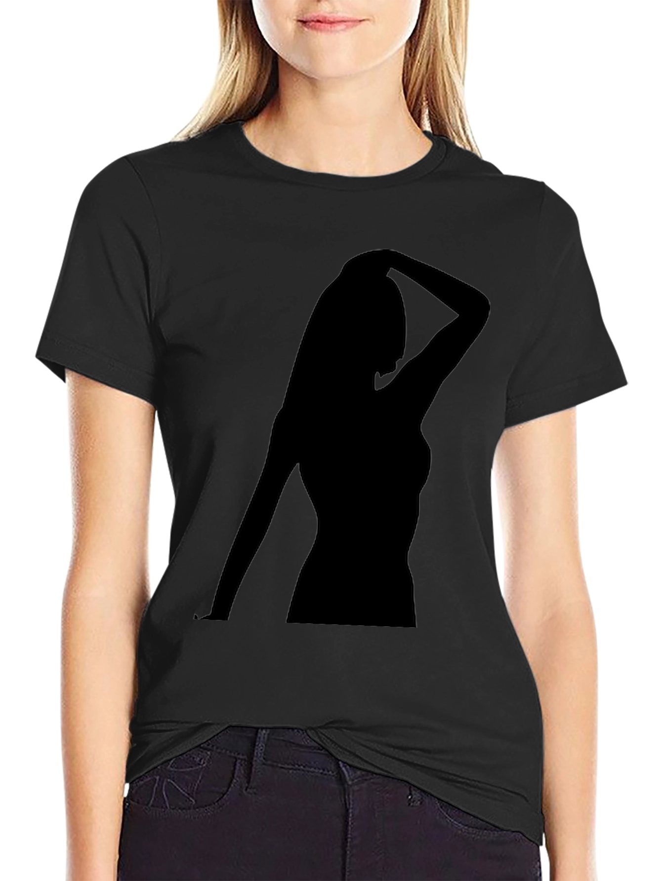 Silhouette Woman Black T-Shirt