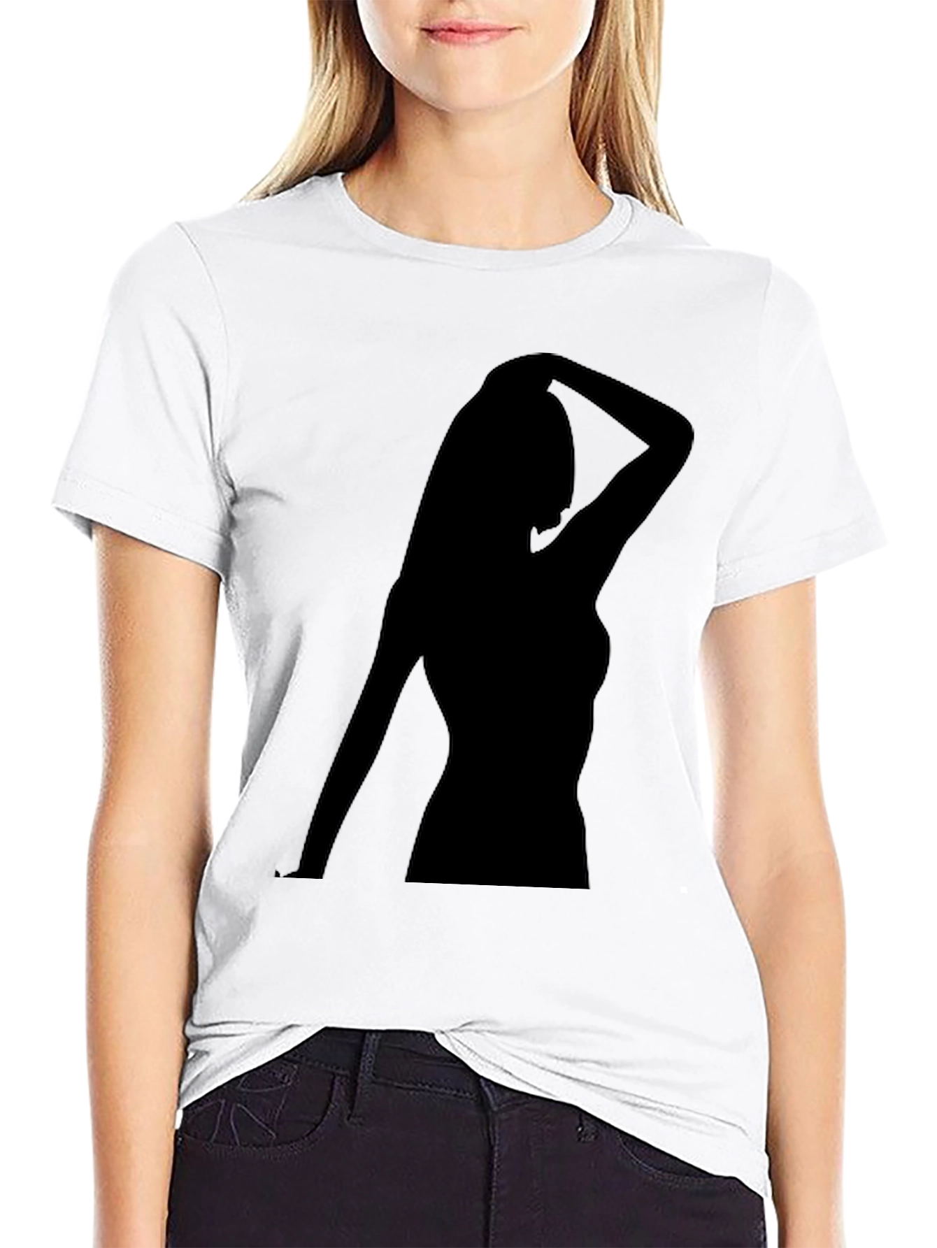 Silhouette Woman Black T-Shirt