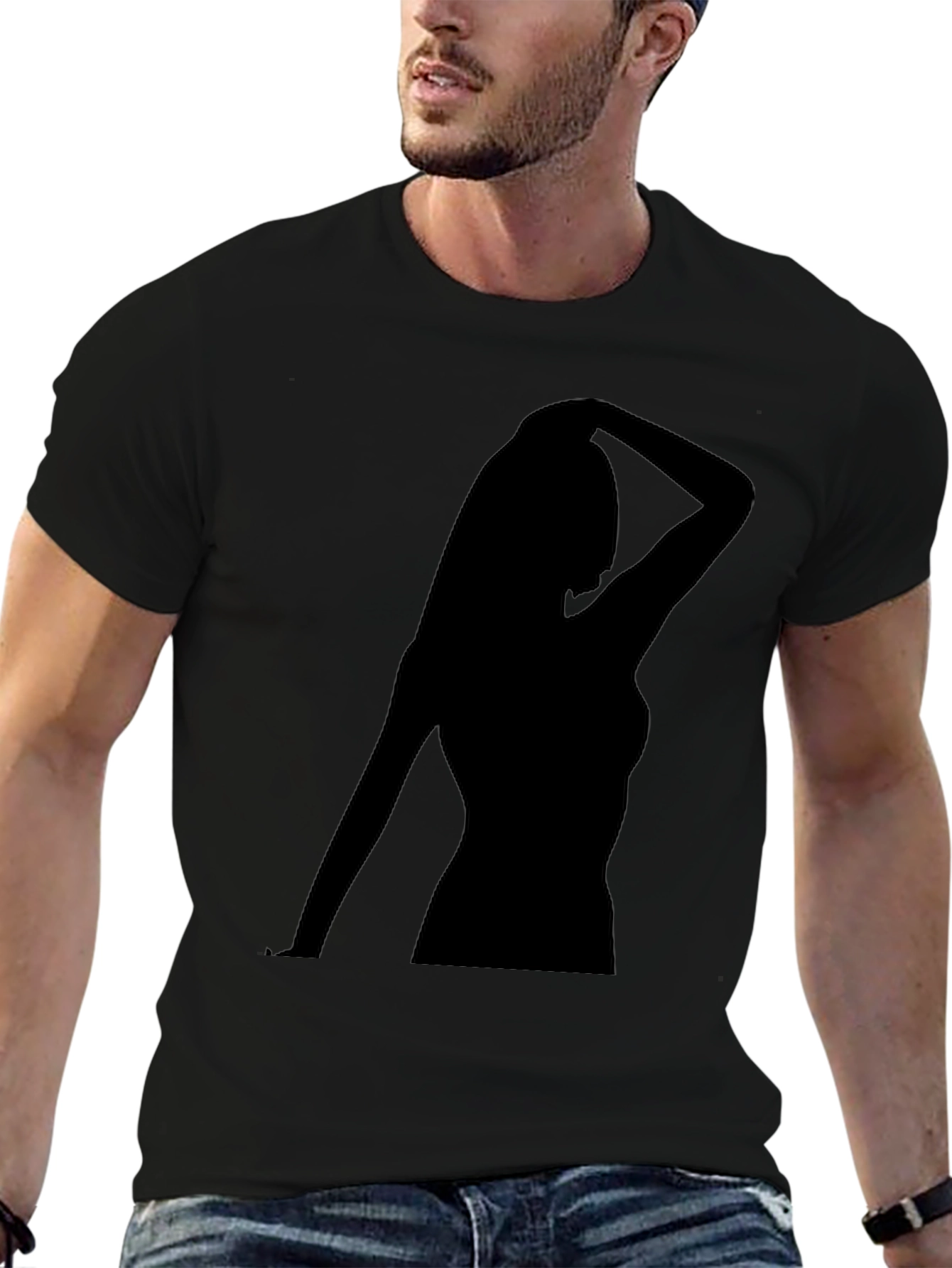 Silhouette Woman Black T-Shirt