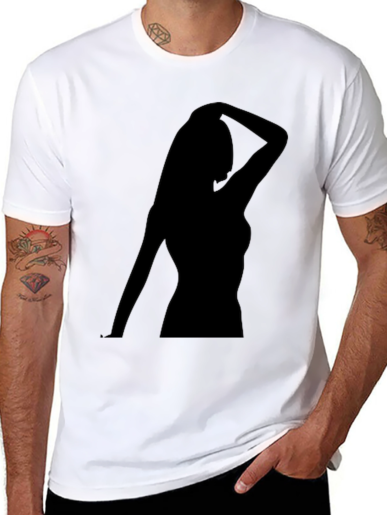 Silhouette Woman Black T-Shirt