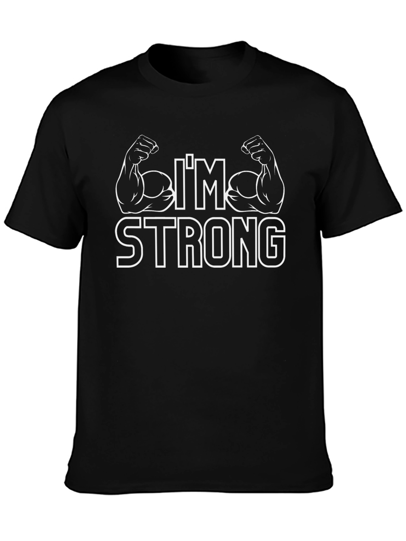 Im Strong Graphic T-Shirt - Black Muscled Design