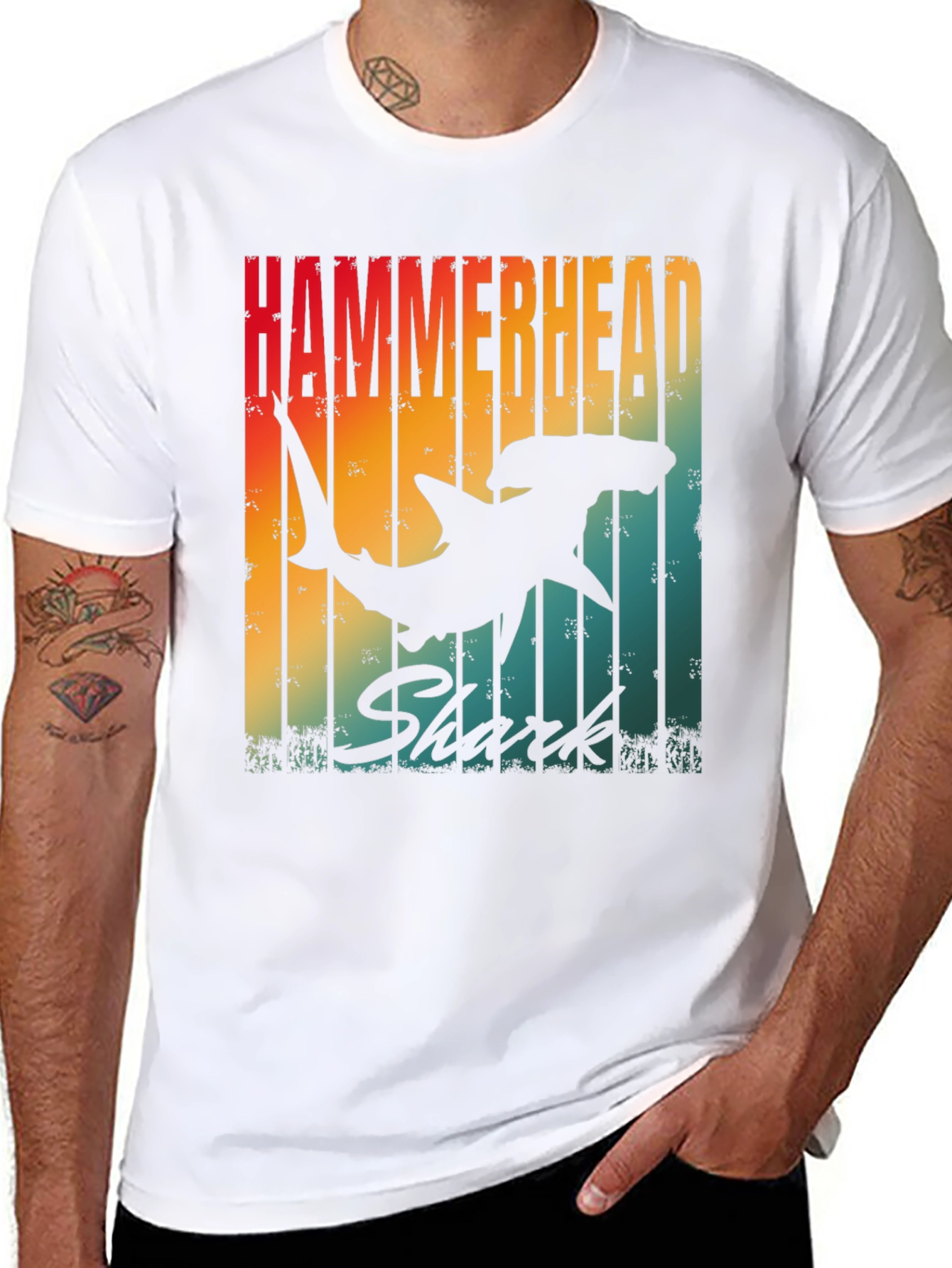 Hammerhead Shark Retro Graphic T-Shirt