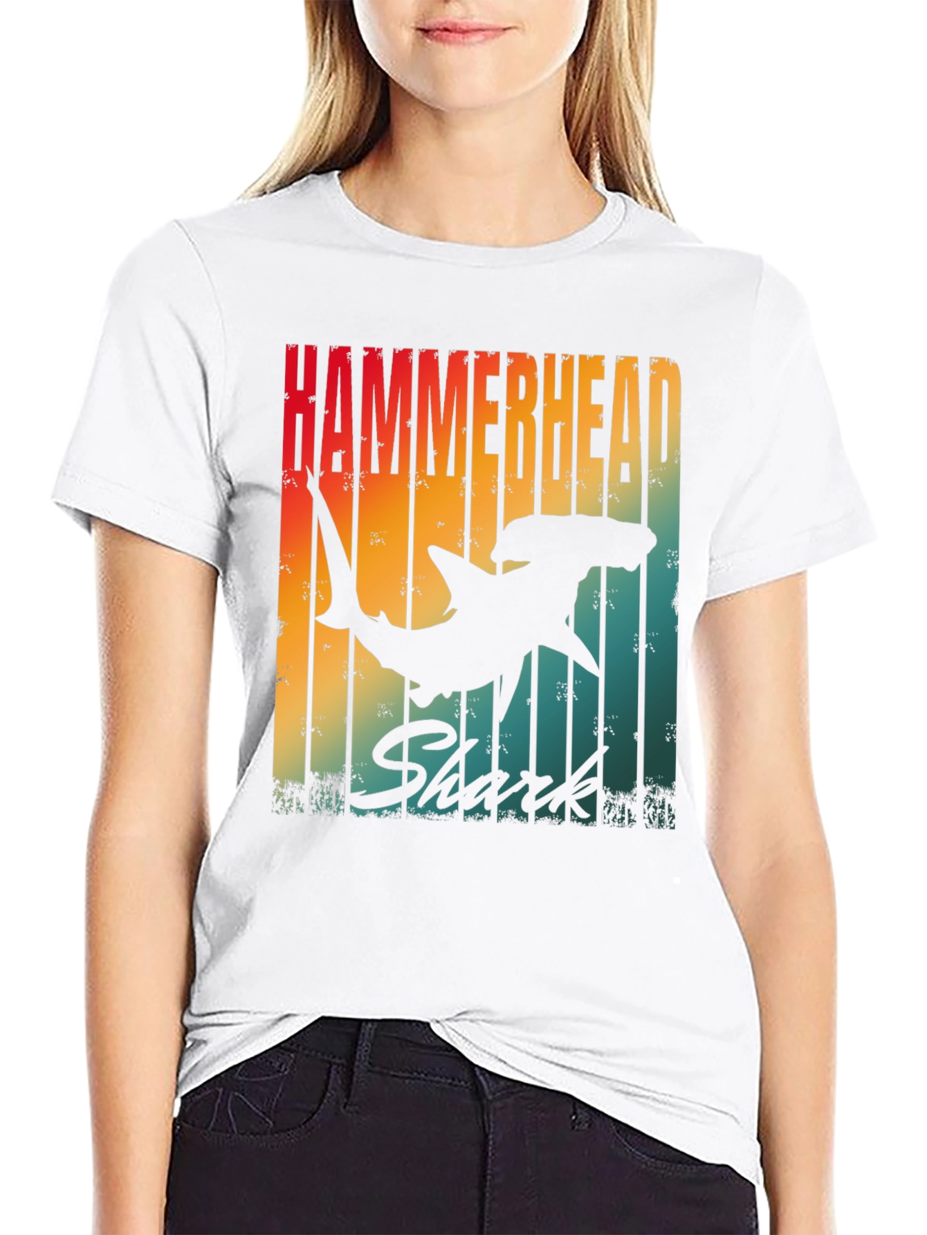 Hammerhead Shark Retro Graphic T-Shirt