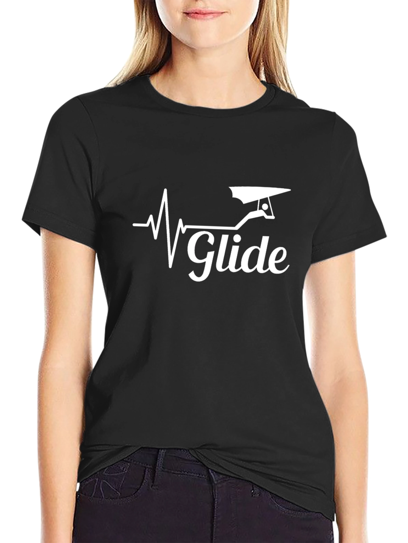 Glide T-Shirt - Hang Gliding Heartbeat Design
