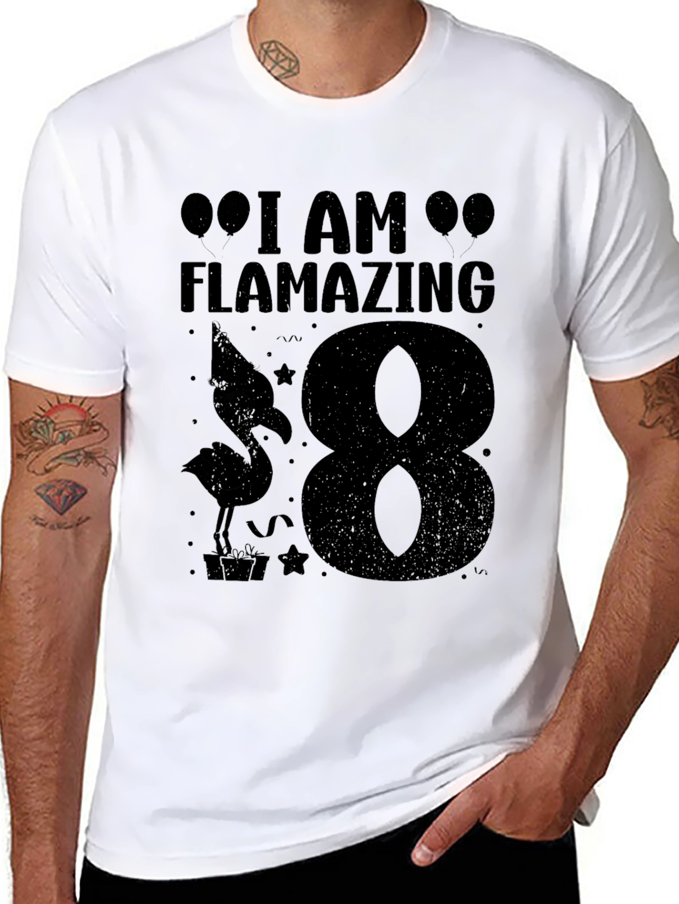 Flamazing 8th Birthday T-Shirt - Black