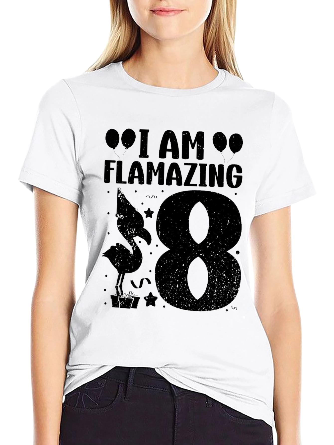 Flamazing 8th Birthday T-Shirt - Black