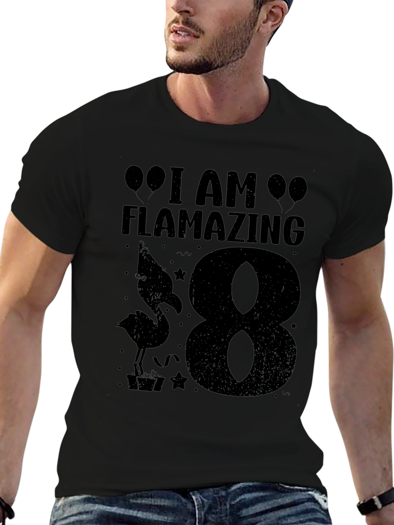 Flamazing 8th Birthday T-Shirt - Black