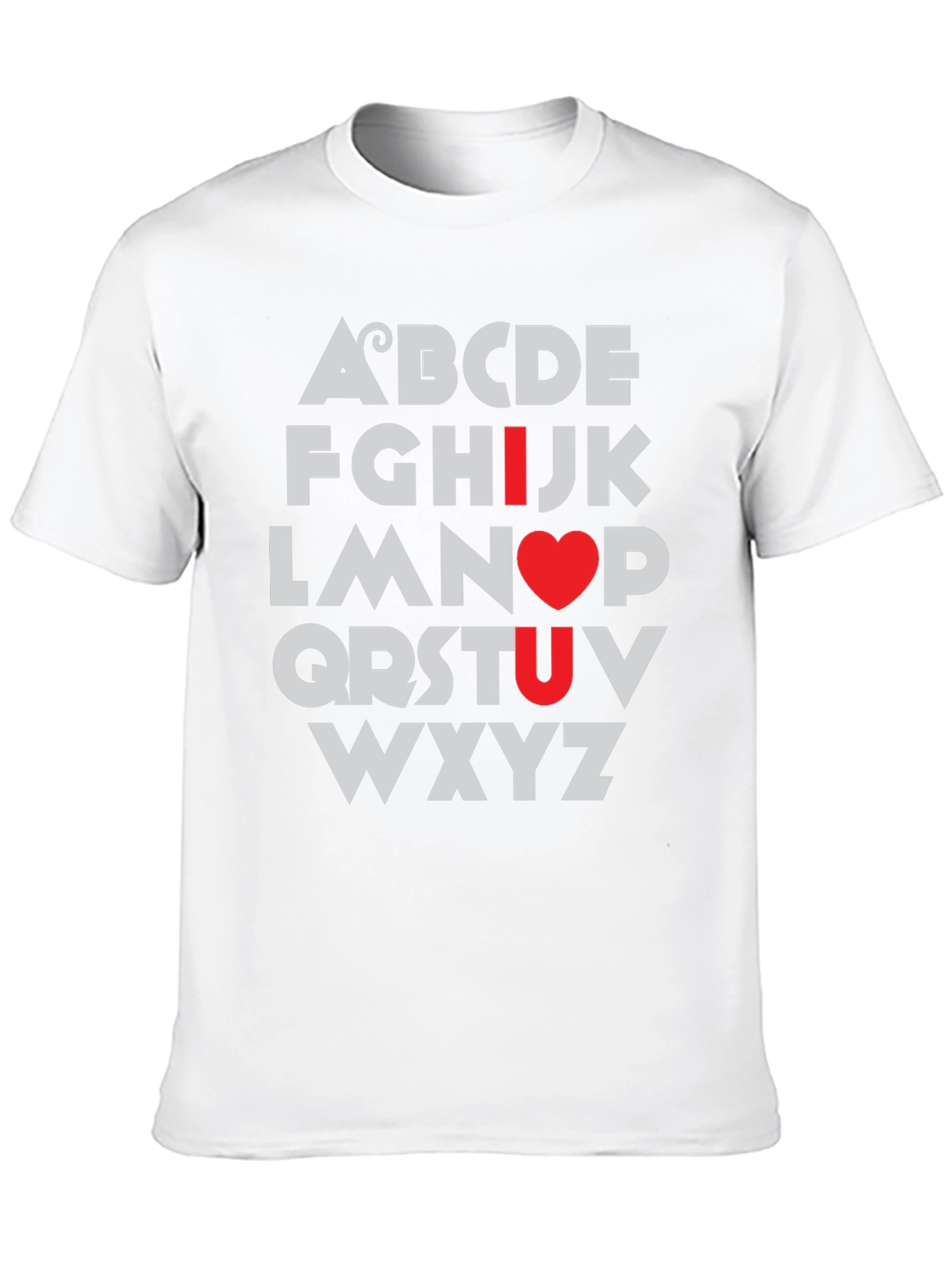 I Heart U Alphabet Graphic T-Shirt