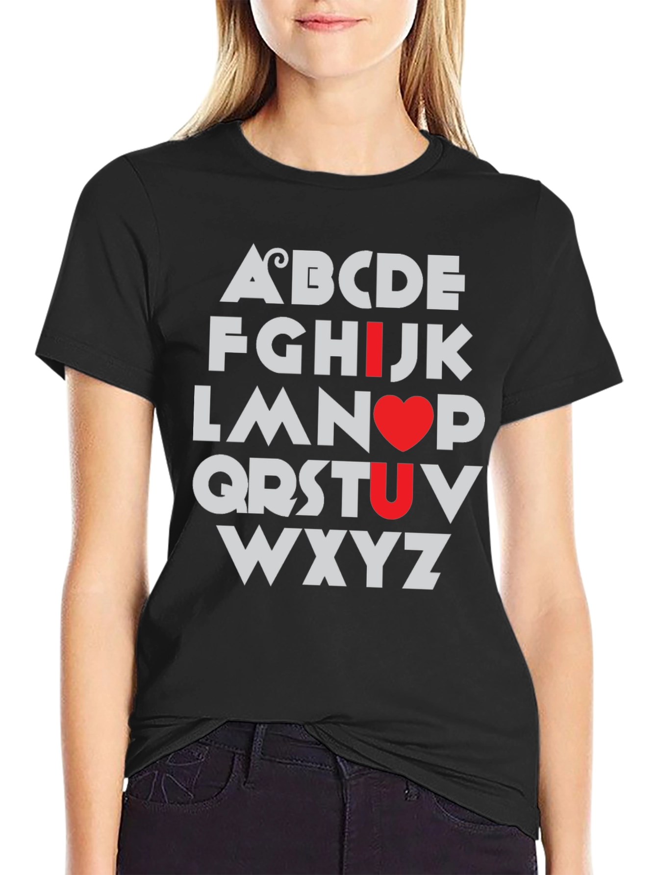 I Heart U Alphabet Graphic T-Shirt