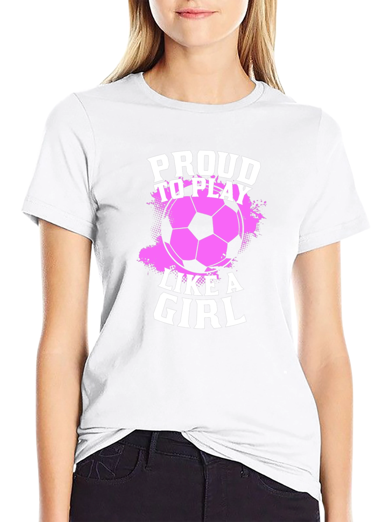 Proud to Play Like a Girl Soccer Graphic T-Shirt
