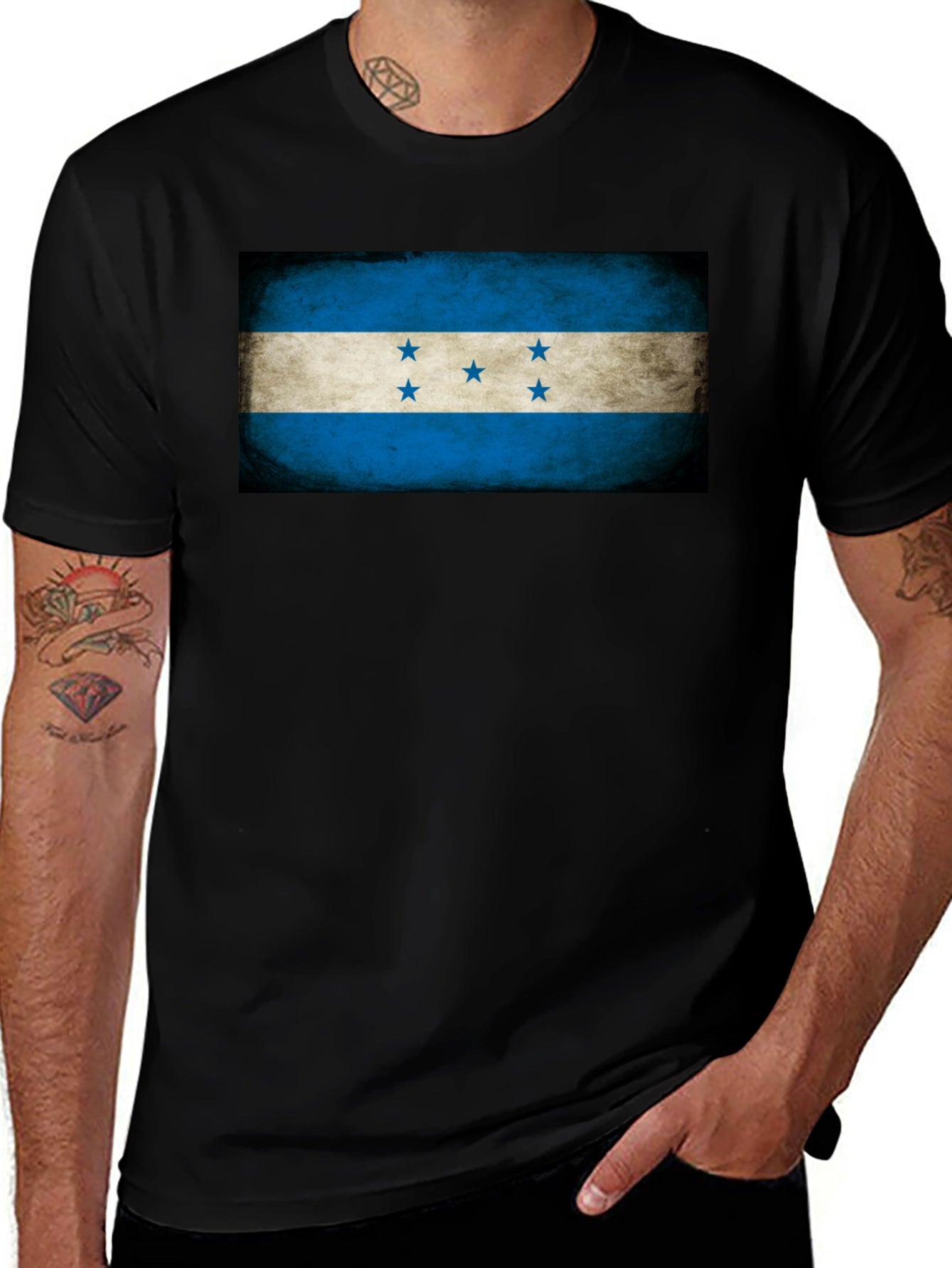 Honduras Flag T-Shirt - Distressed Graphic Tee