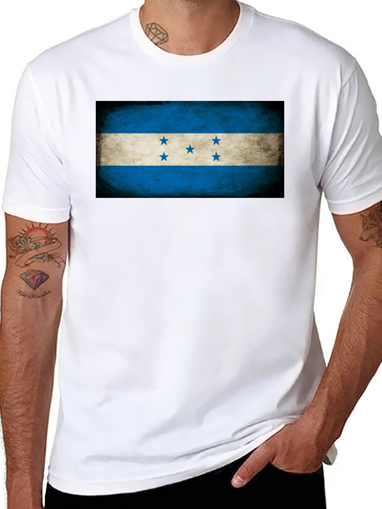 Honduras Flag T-Shirt - Distressed Graphic Tee
