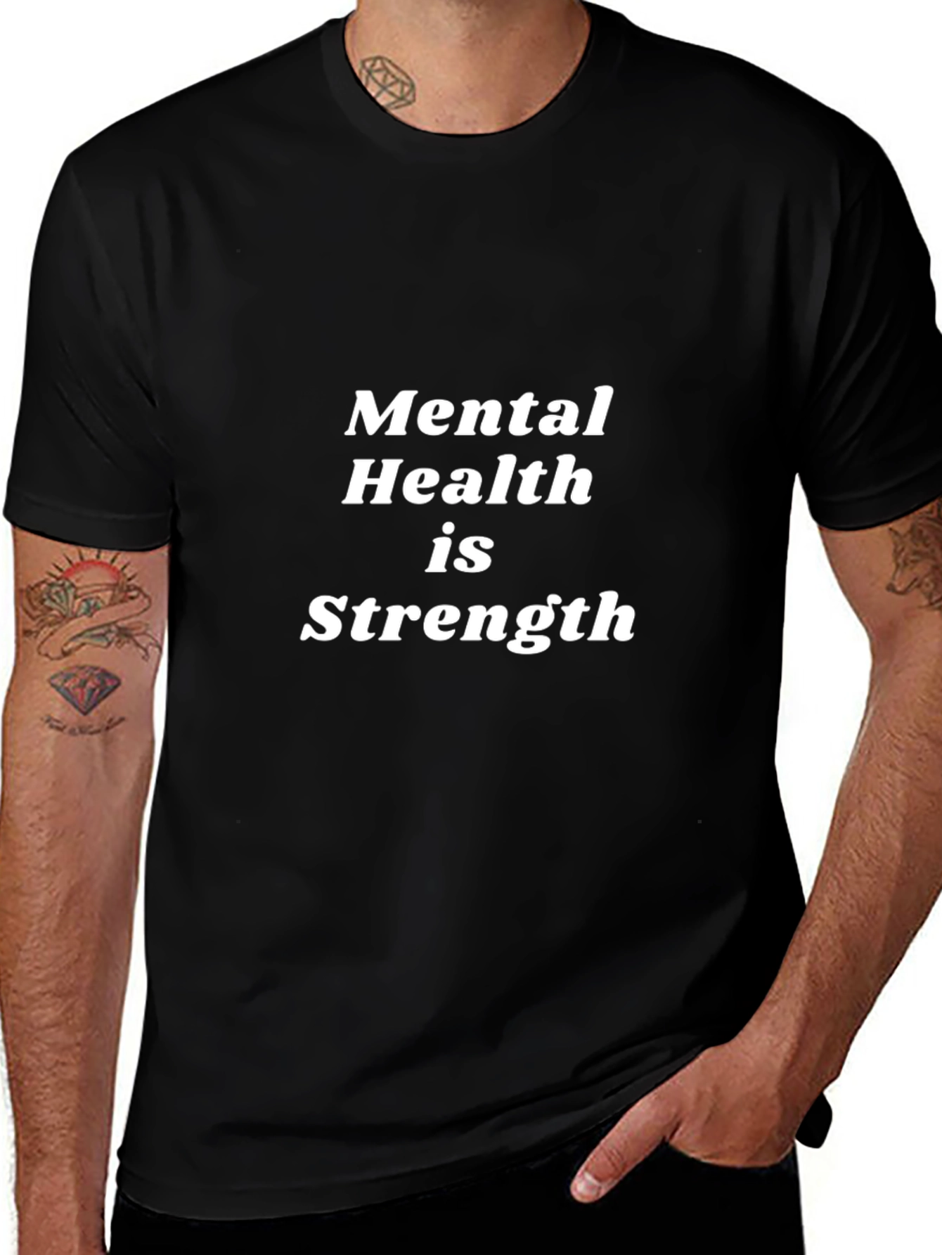 Mental Health is Strength Black T-Shirt