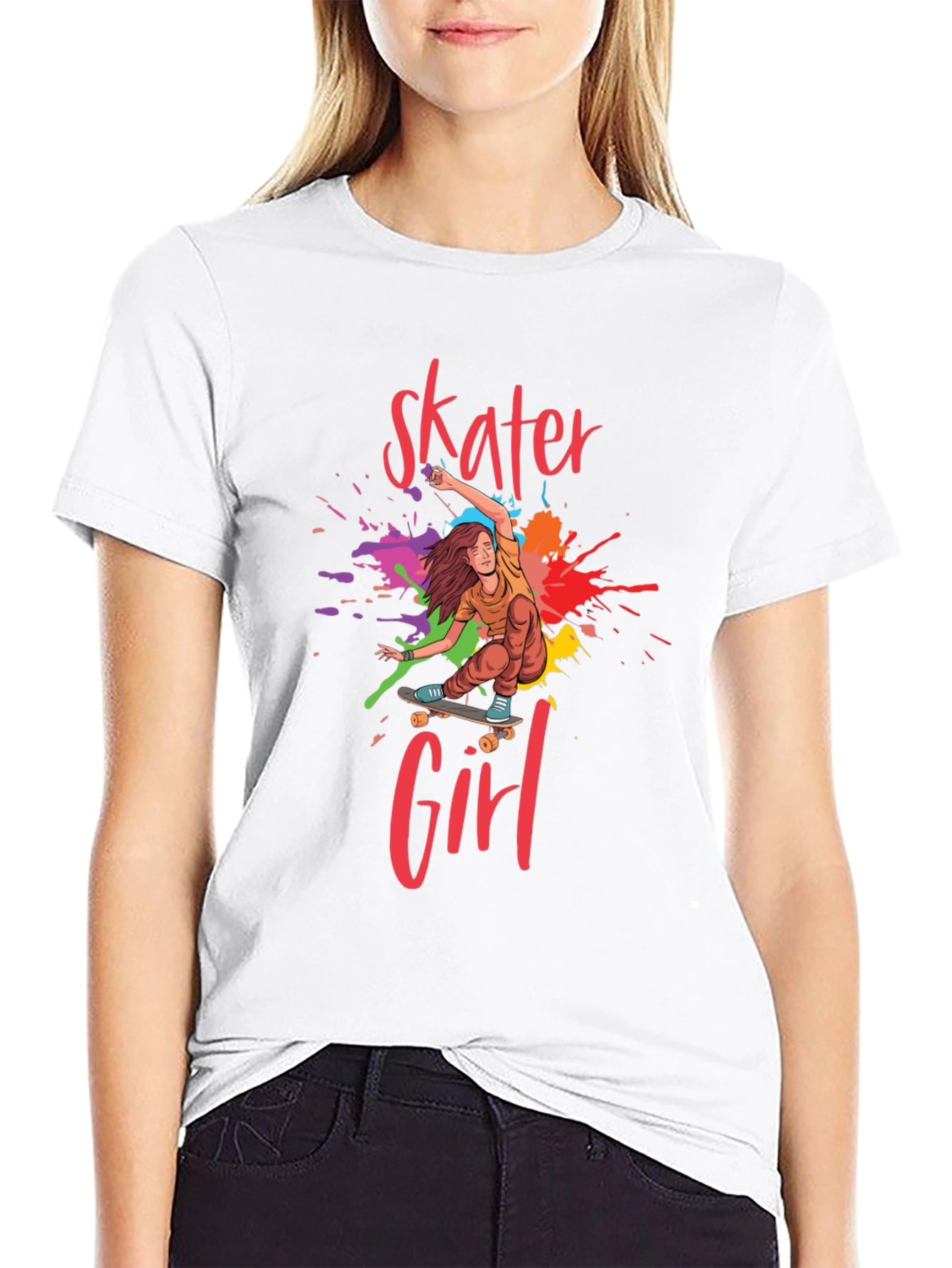 Skater Girl Graphic T-Shirt - Cool Trendy Tee