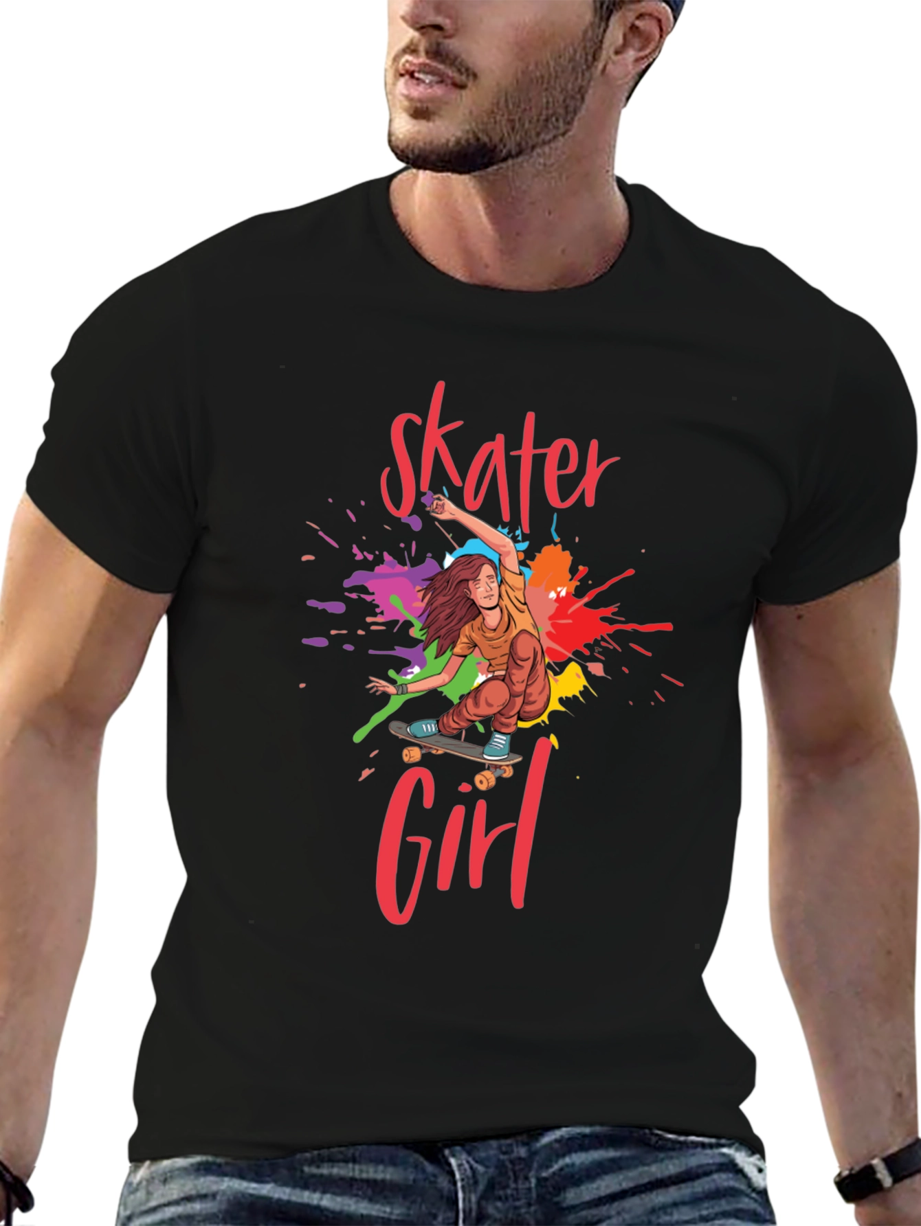 Skater Girl Graphic T-Shirt - Cool Trendy Tee