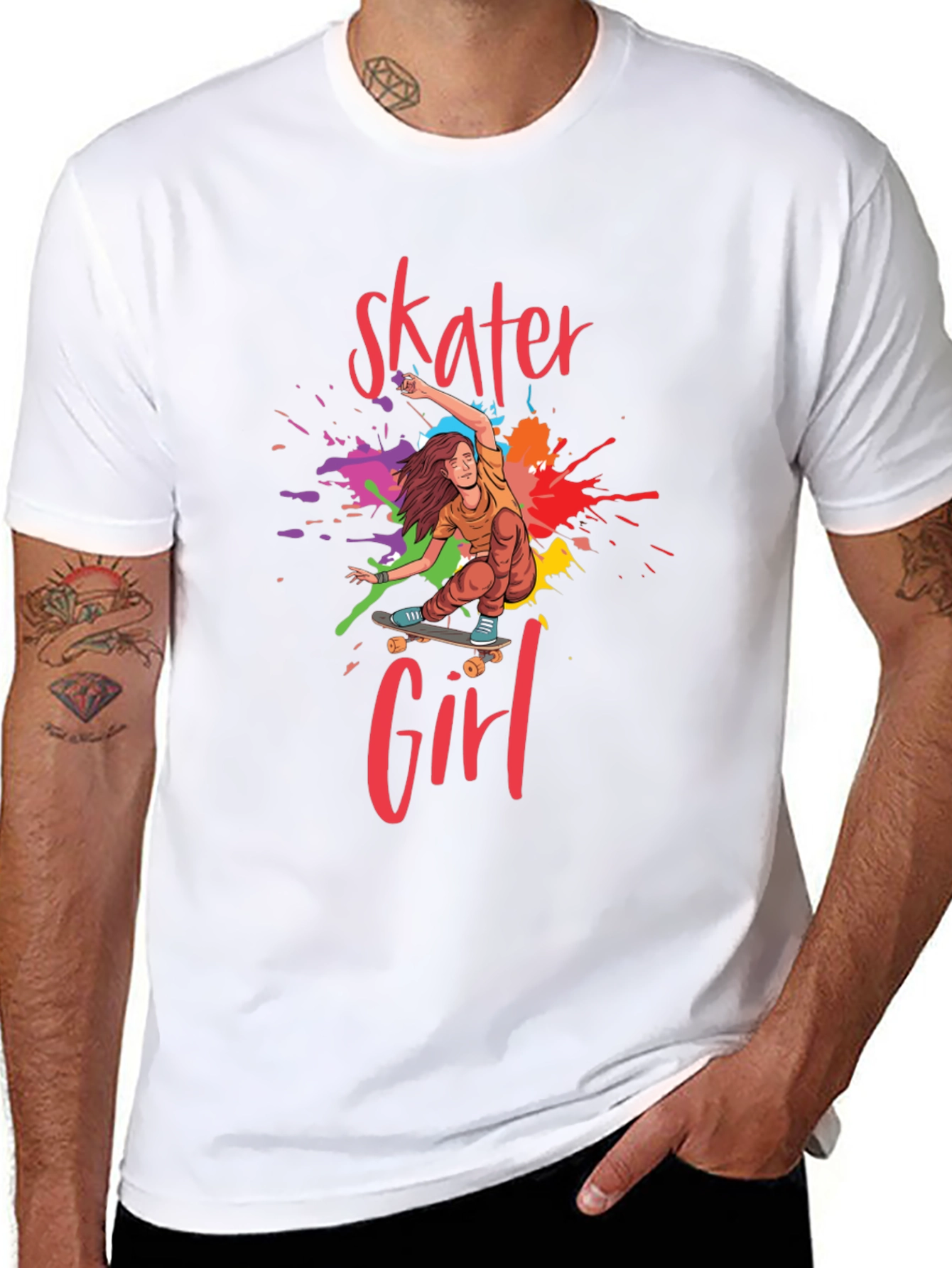 Skater Girl Graphic T-Shirt - Cool Trendy Tee
