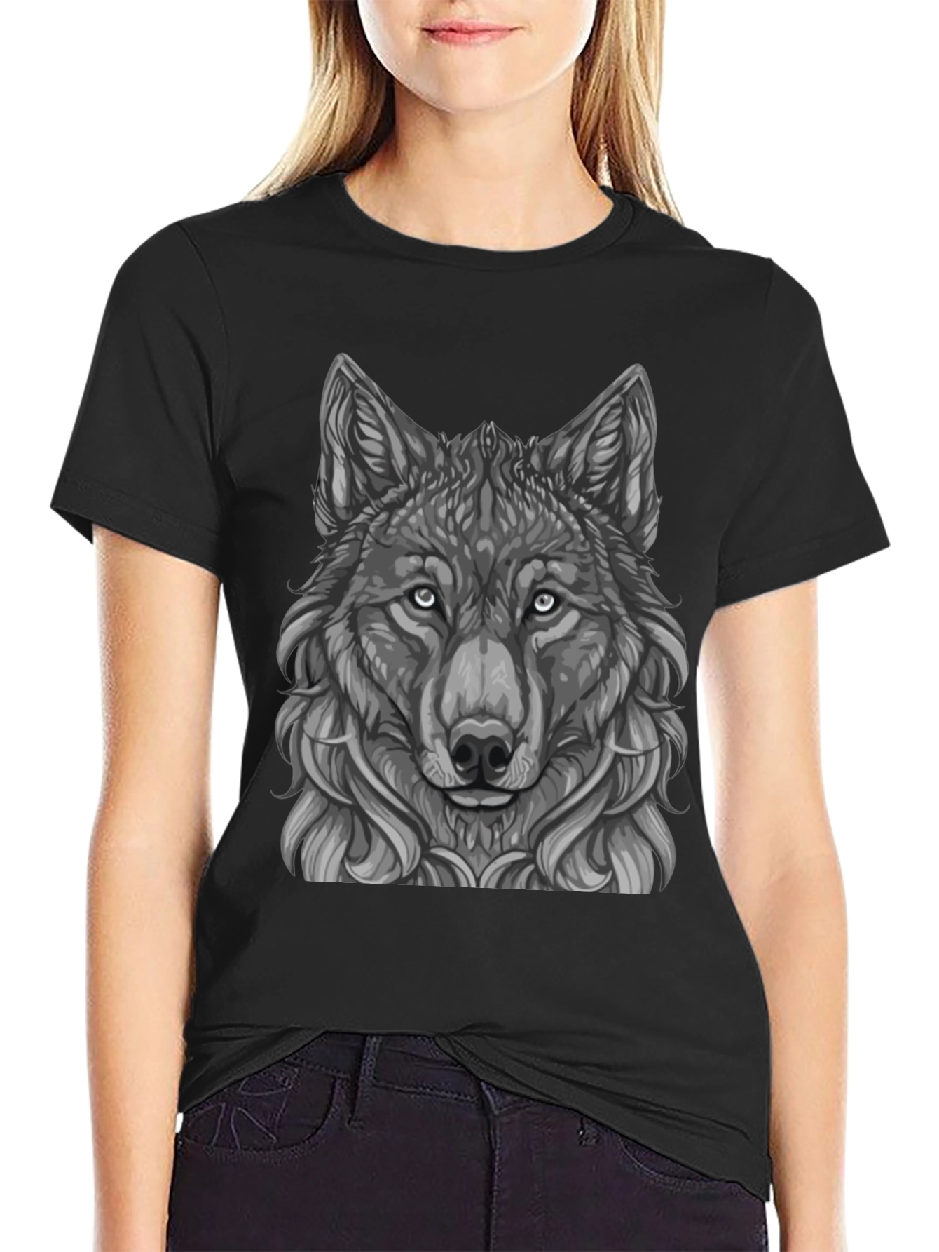 Wolf Graphic Black T-Shirt