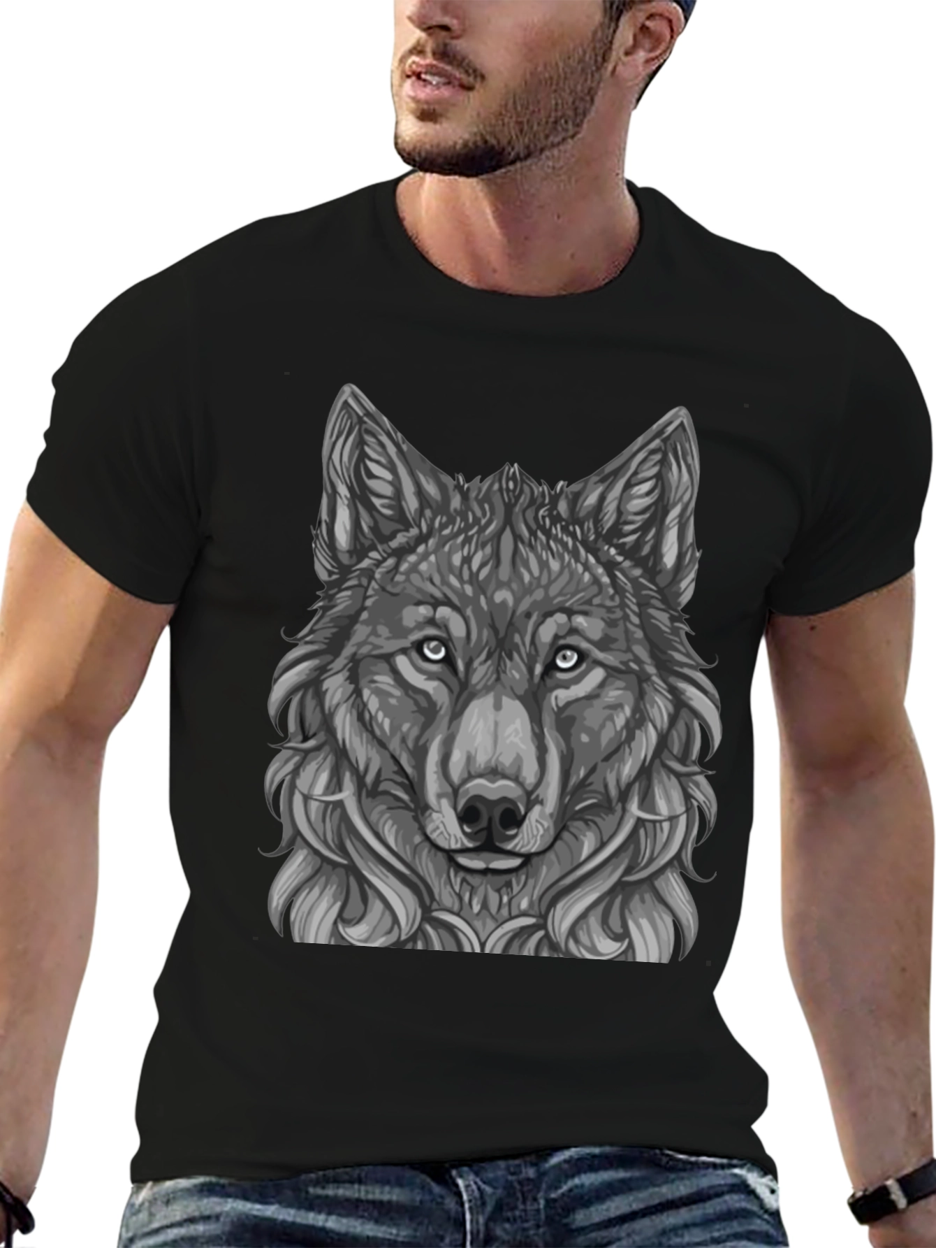 Wolf Graphic Black T-Shirt