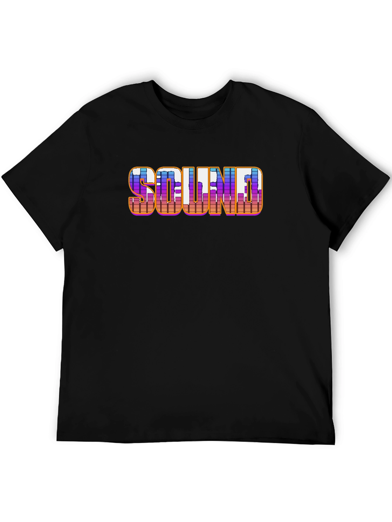 SOUND Graphic Print Black T-Shirt