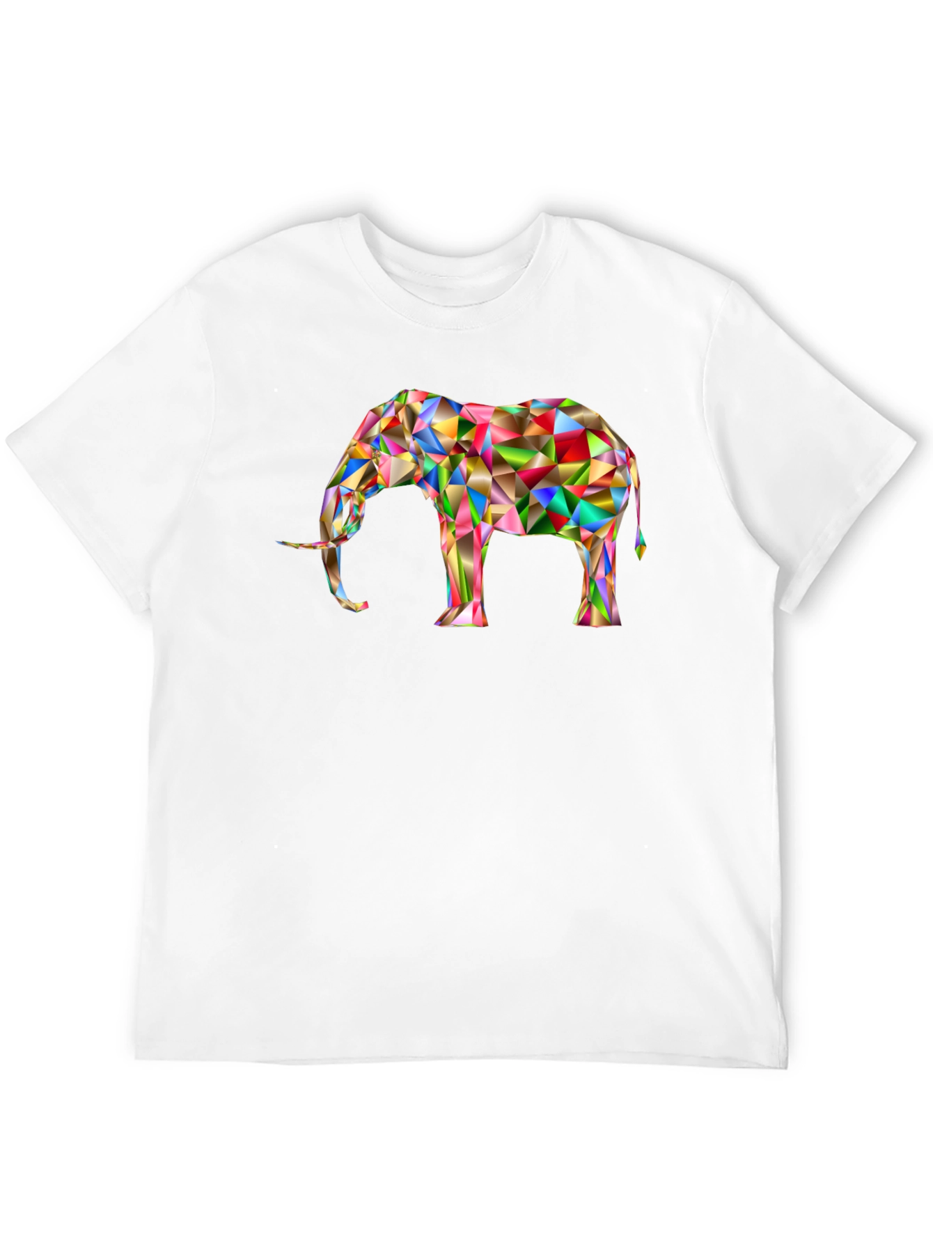 Geometric Elephant Graphic Tee - Black