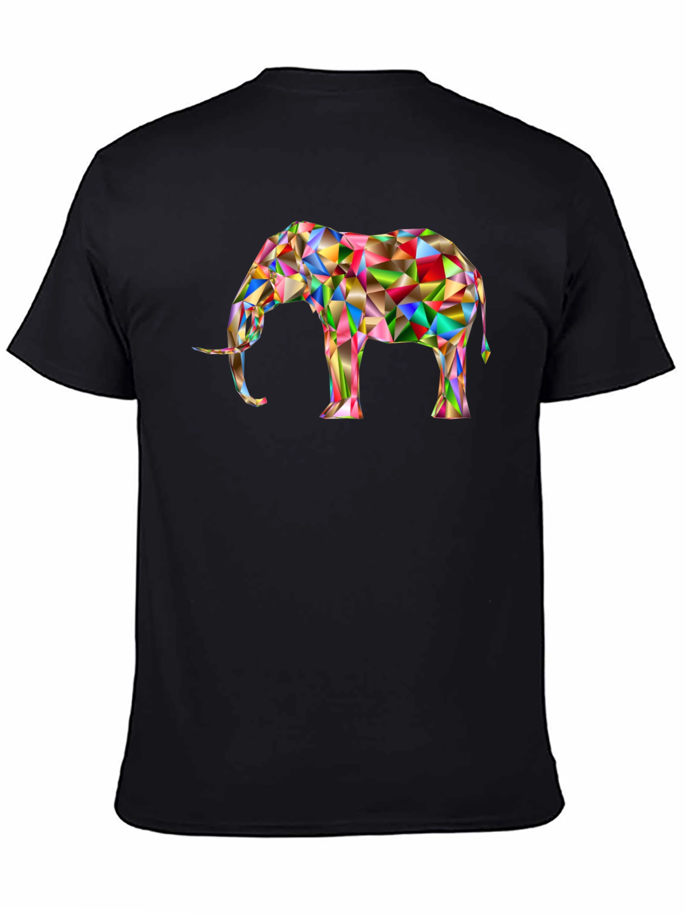 Geometric Elephant Graphic Tee - Black
