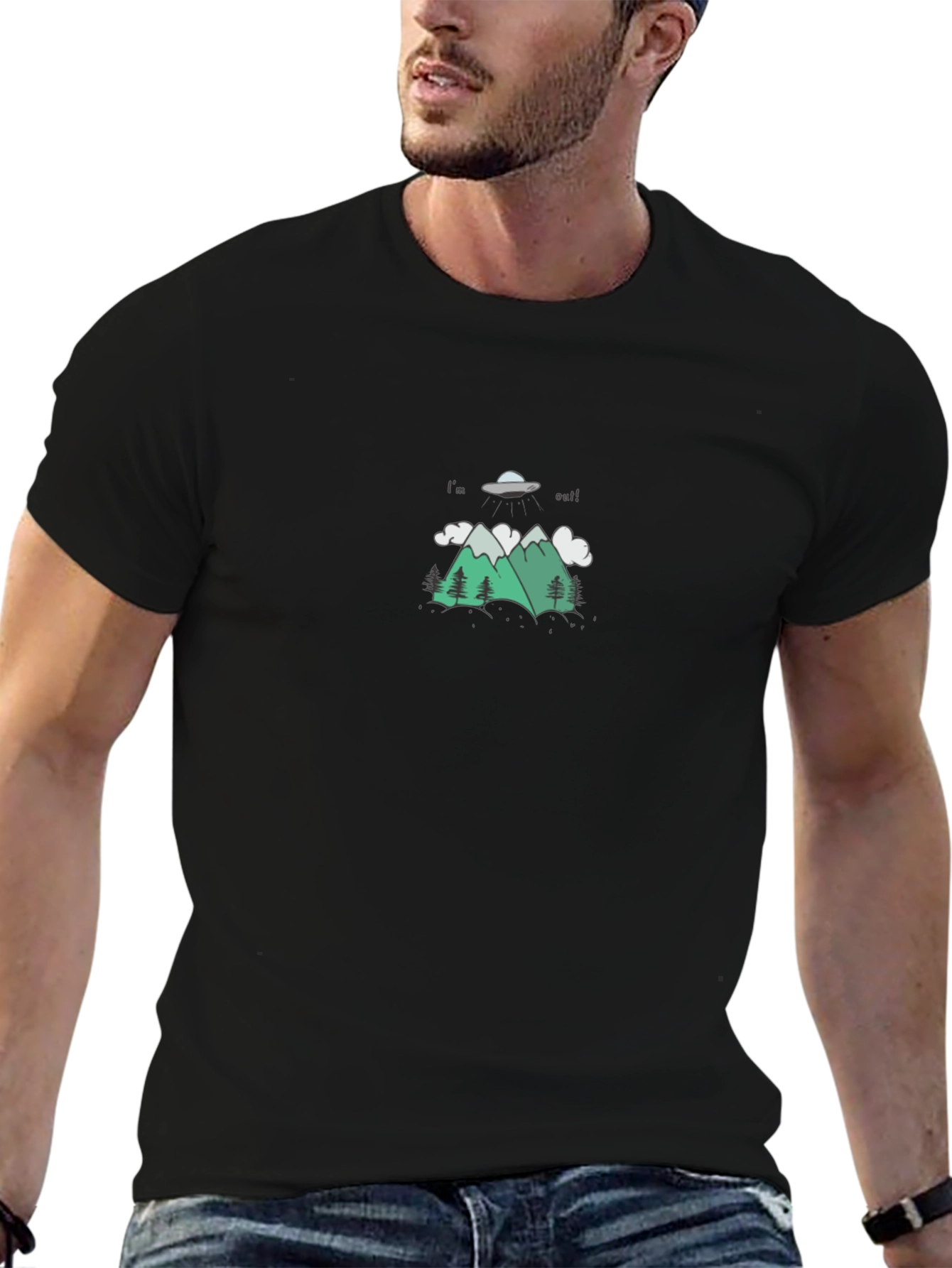 Im Out UFO Graphic Tee - Black T-Shirt