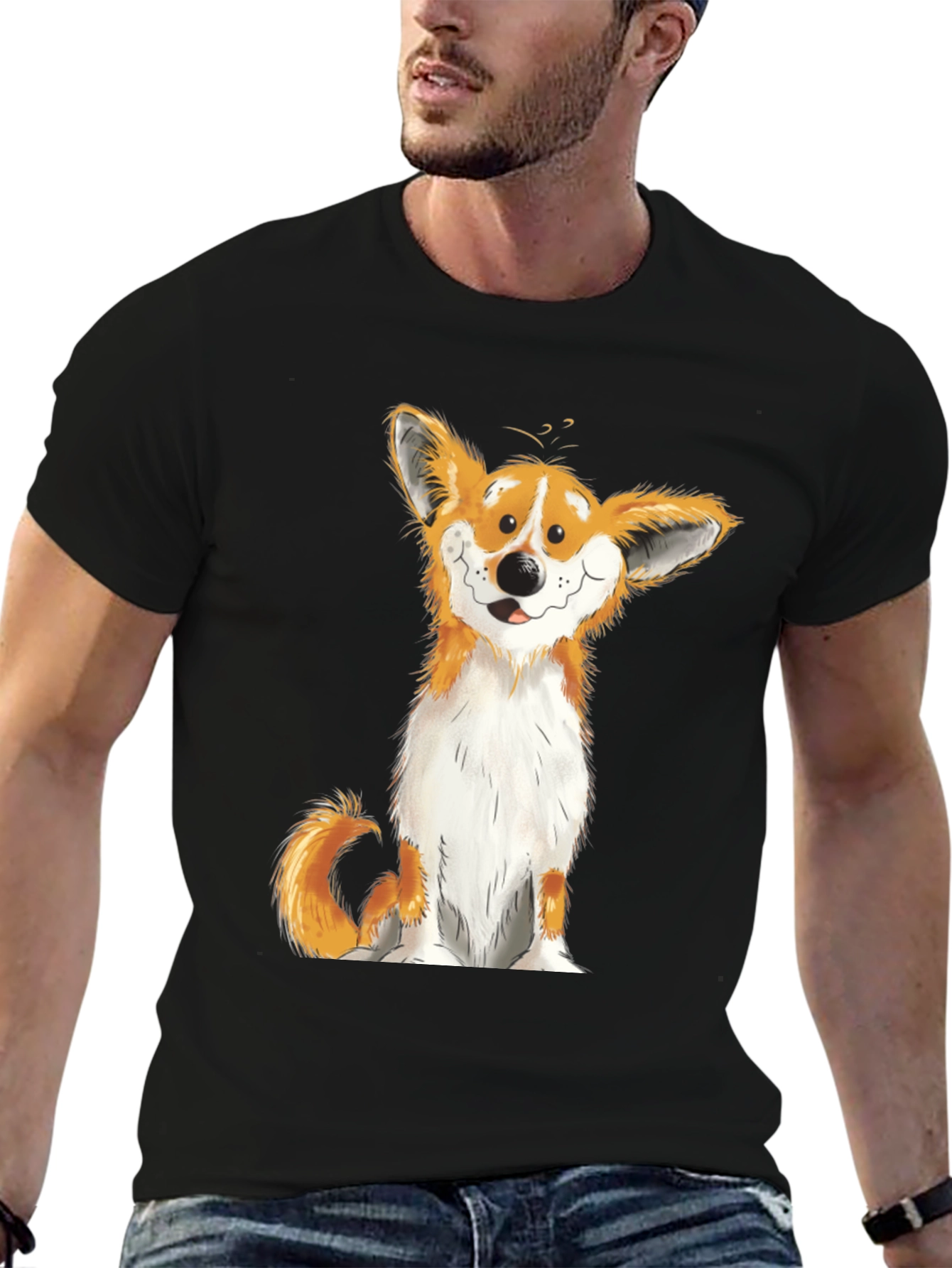 Corgi Cartoon Graphic T-Shirt